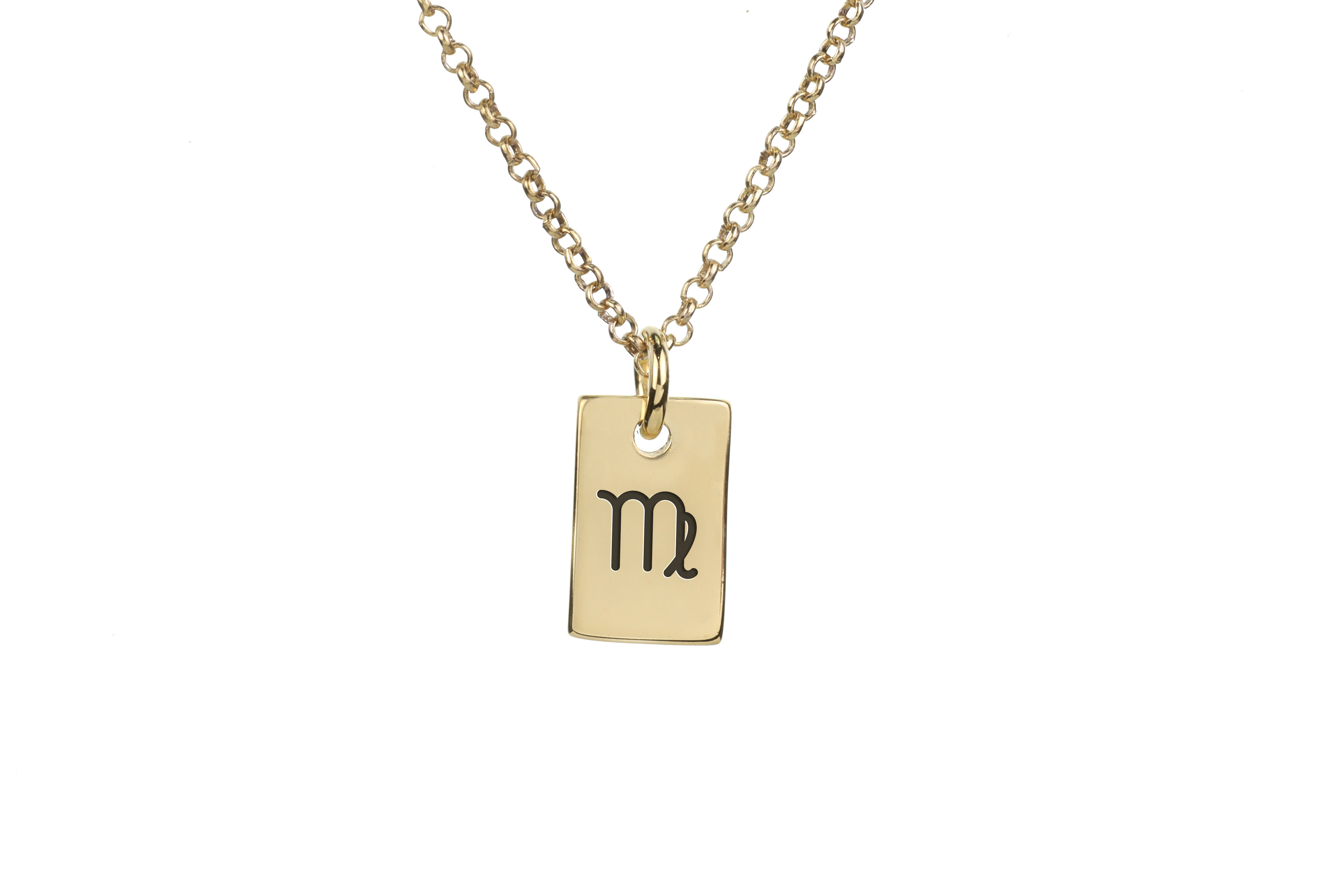 Engraved Virgo Pendant Necklace
