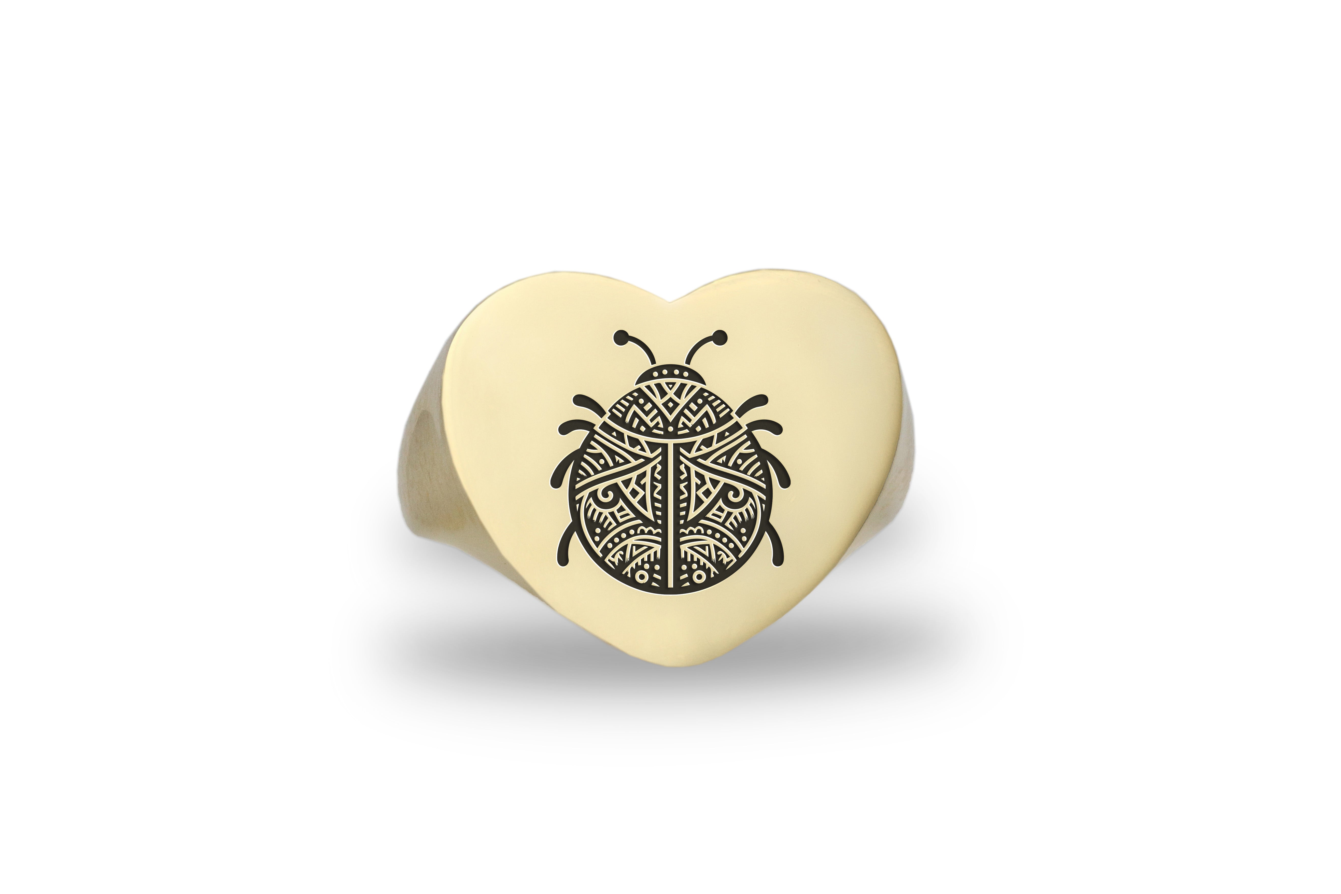 Custom Ladybug Signet Ring