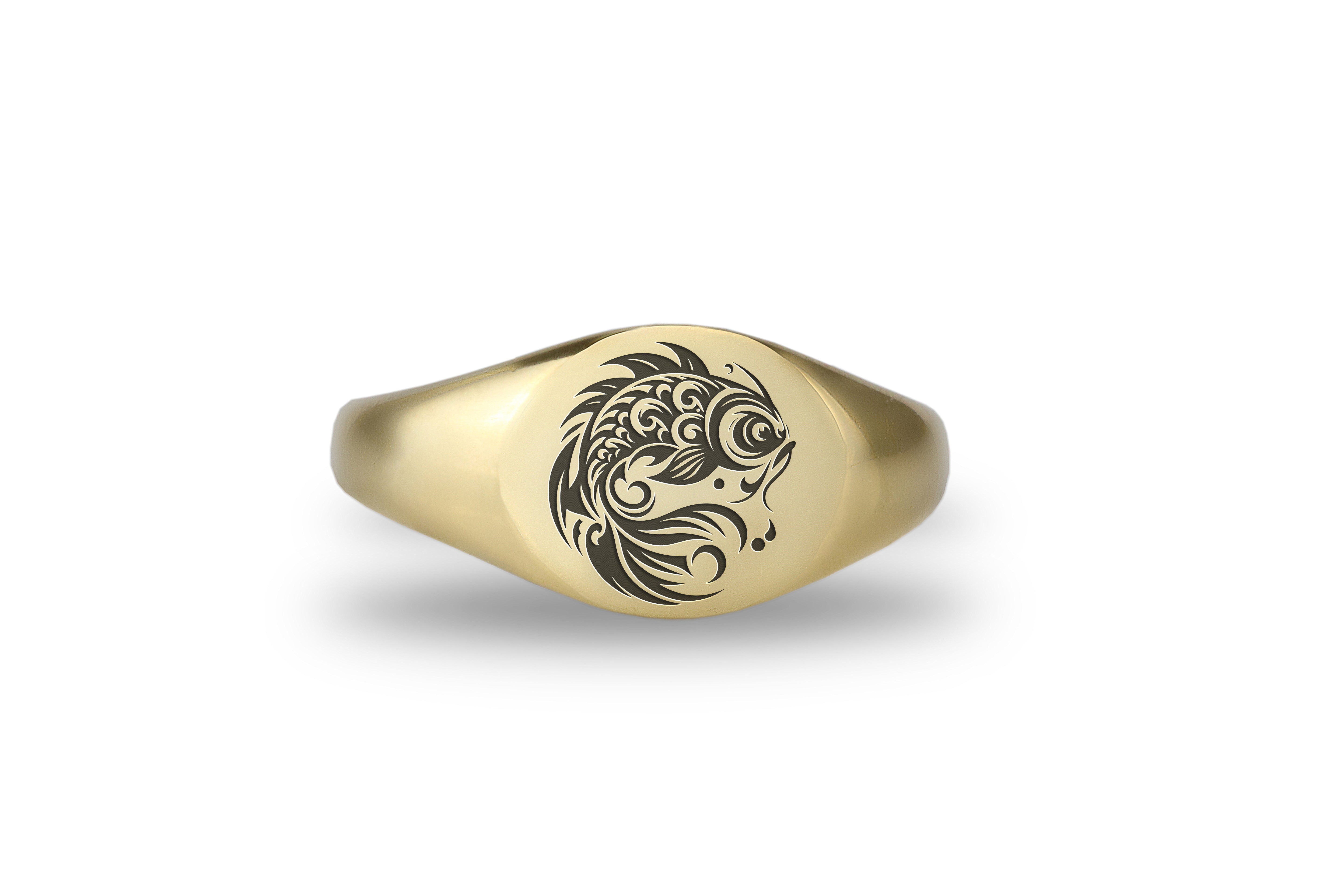Custom Koi Fish Signet Ring