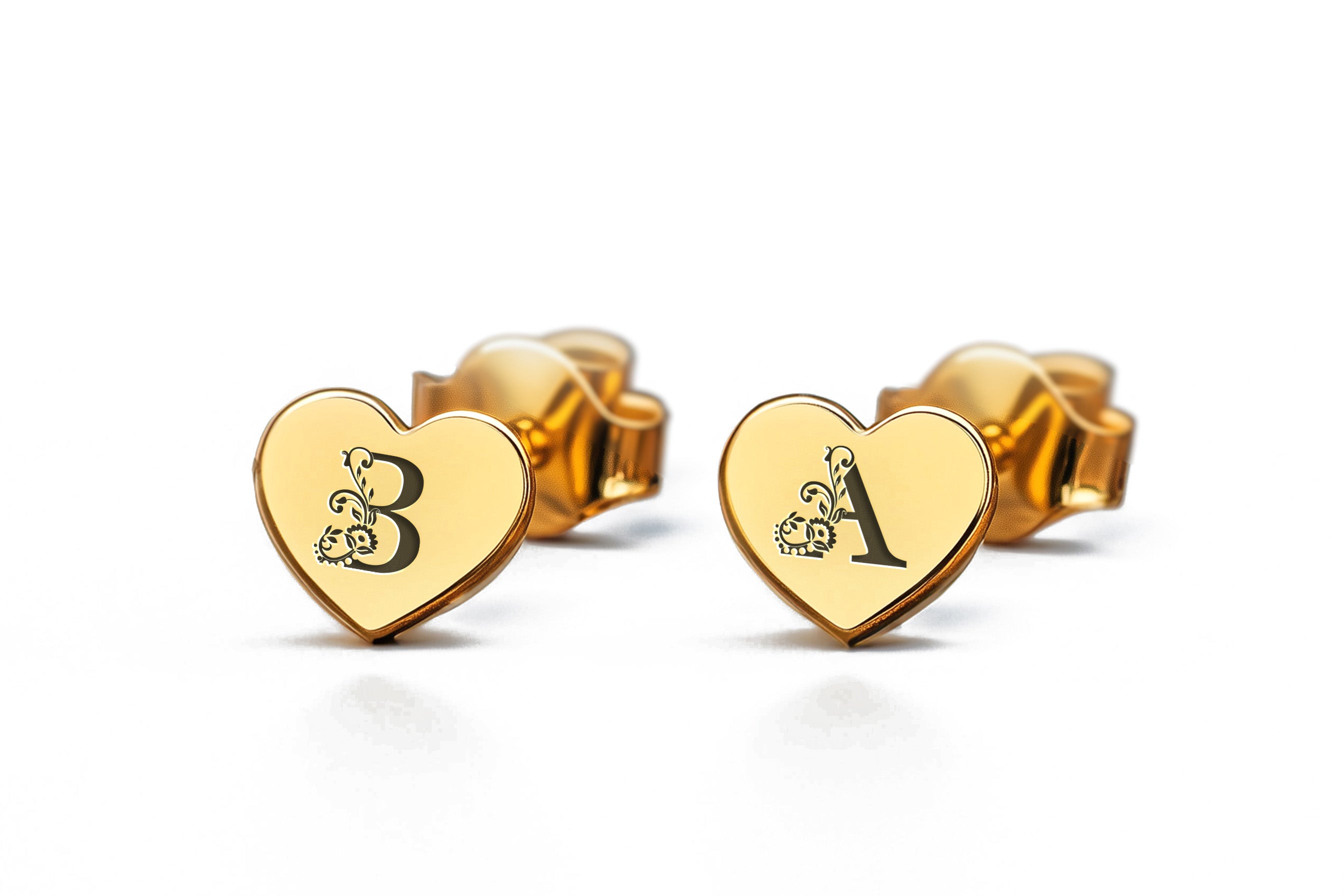 Heart Shaped Stud Earrings