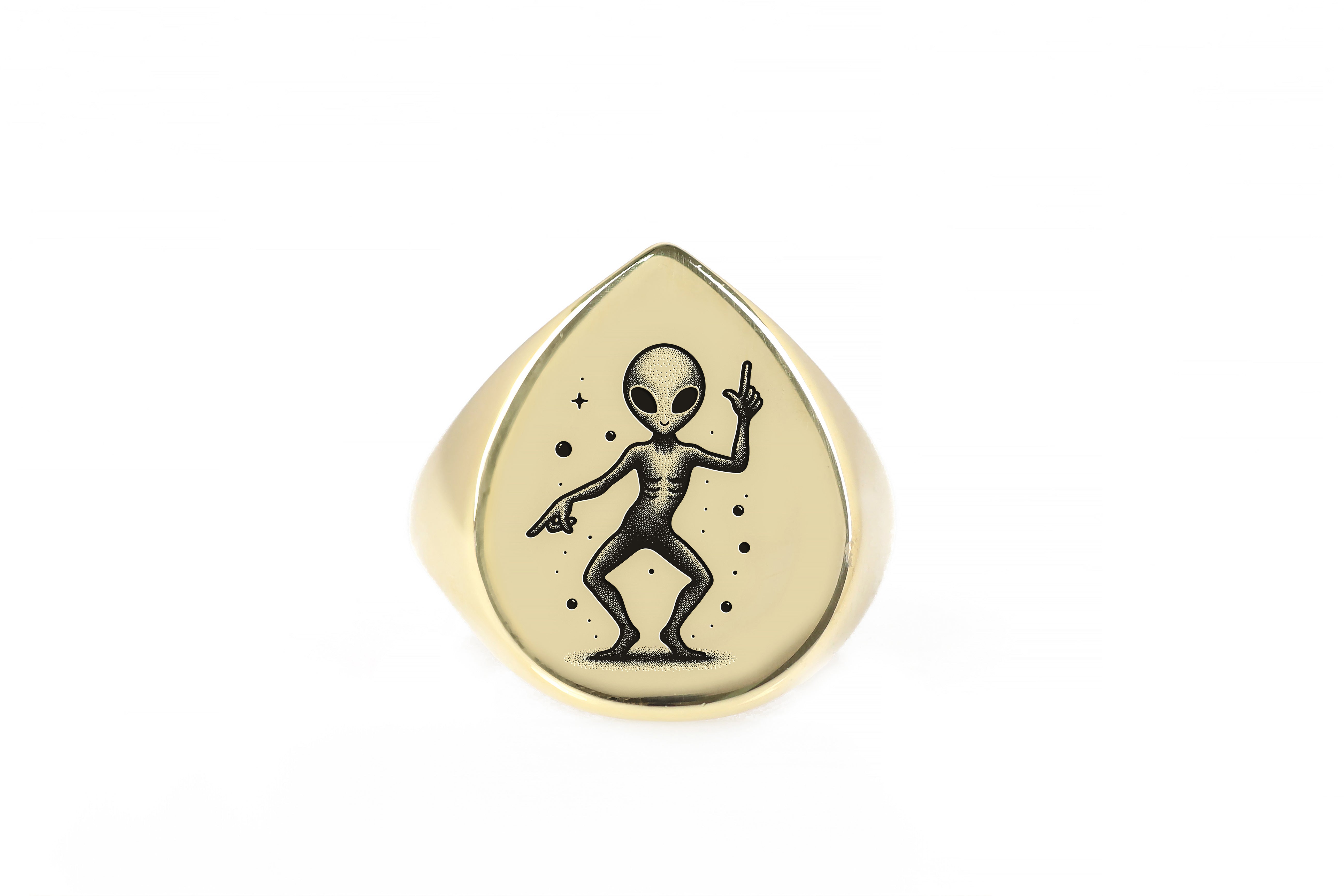 Engraved Alien Ring