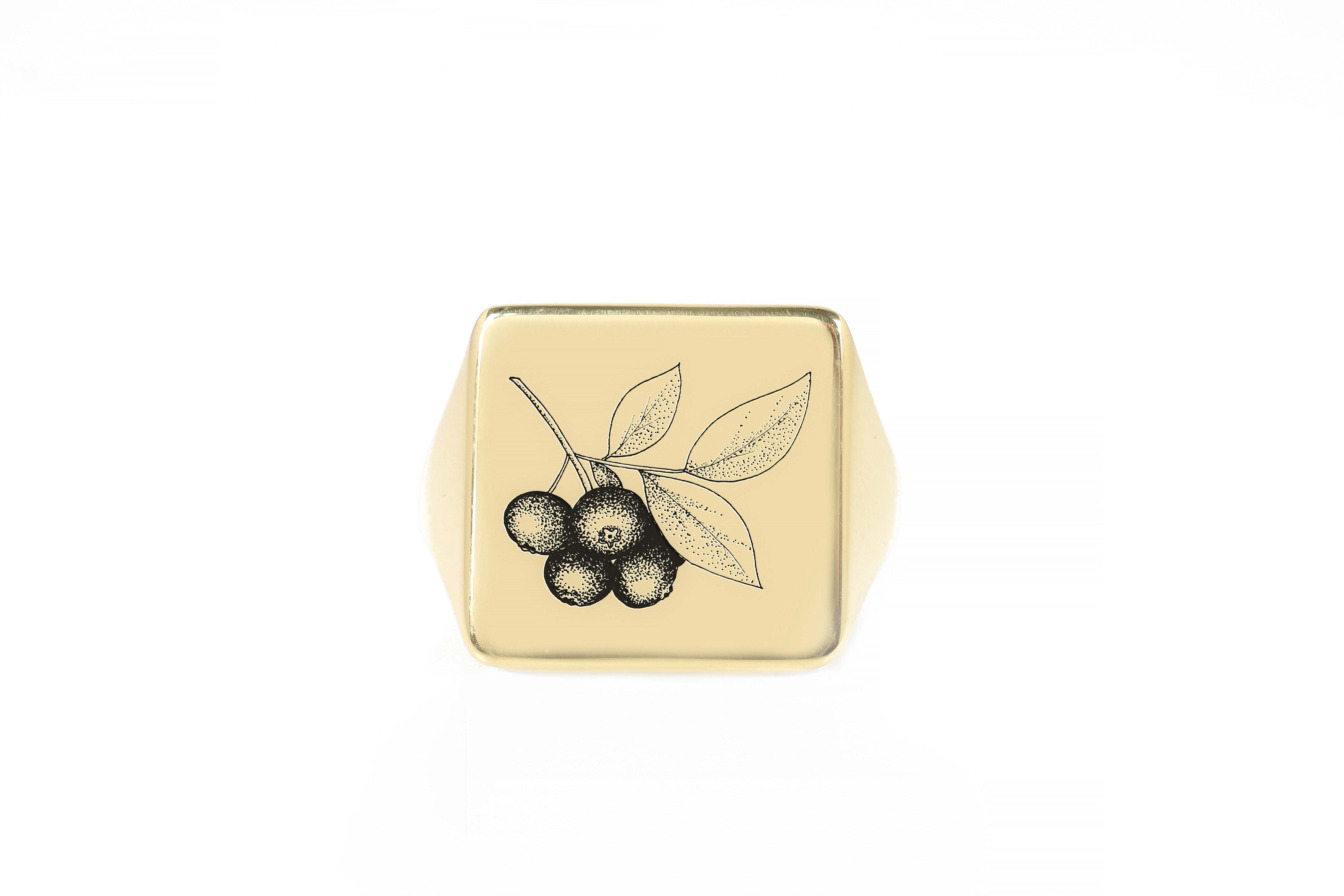 Engraved Blueberry Ring