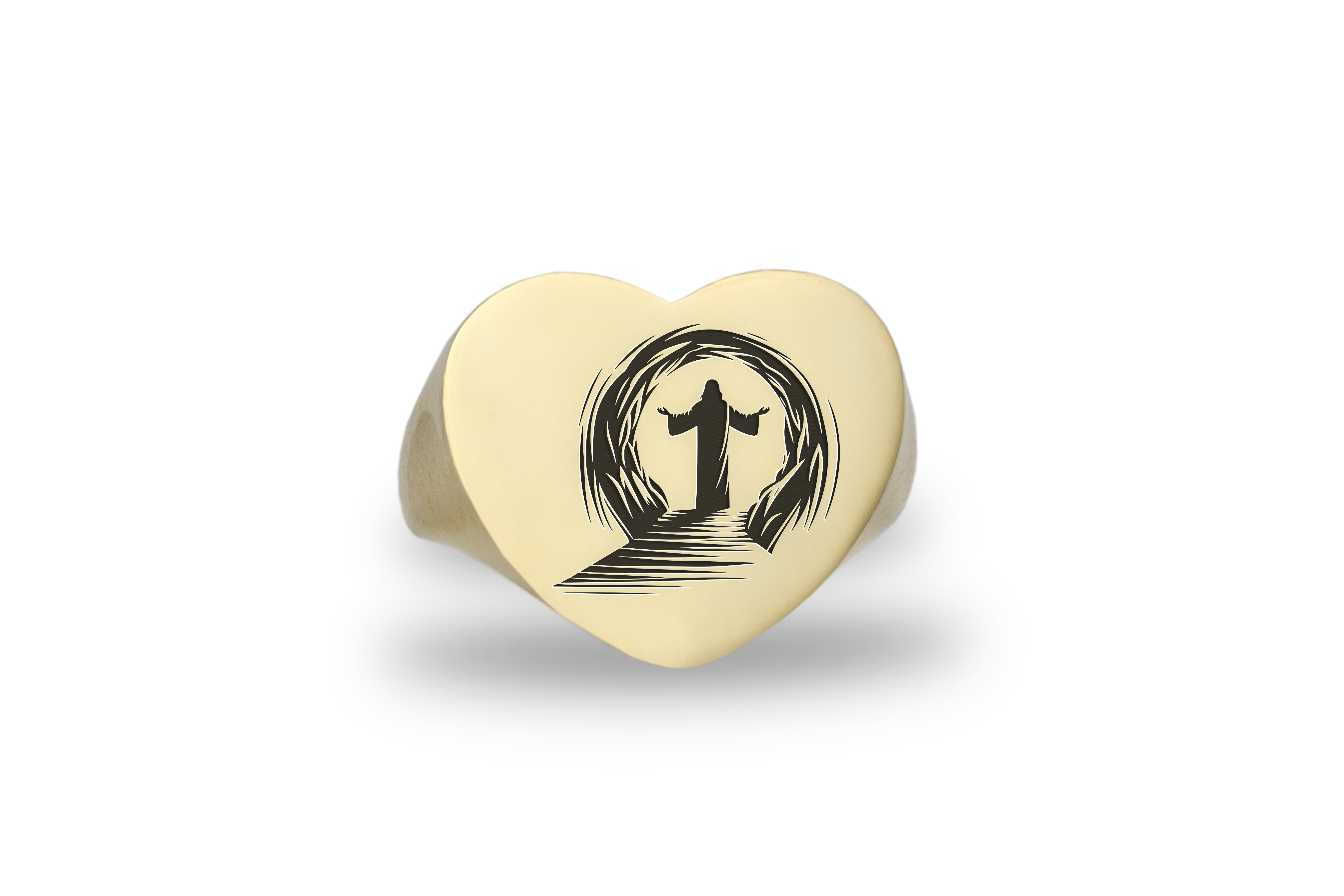 Engraved Jesus Signet Ring
