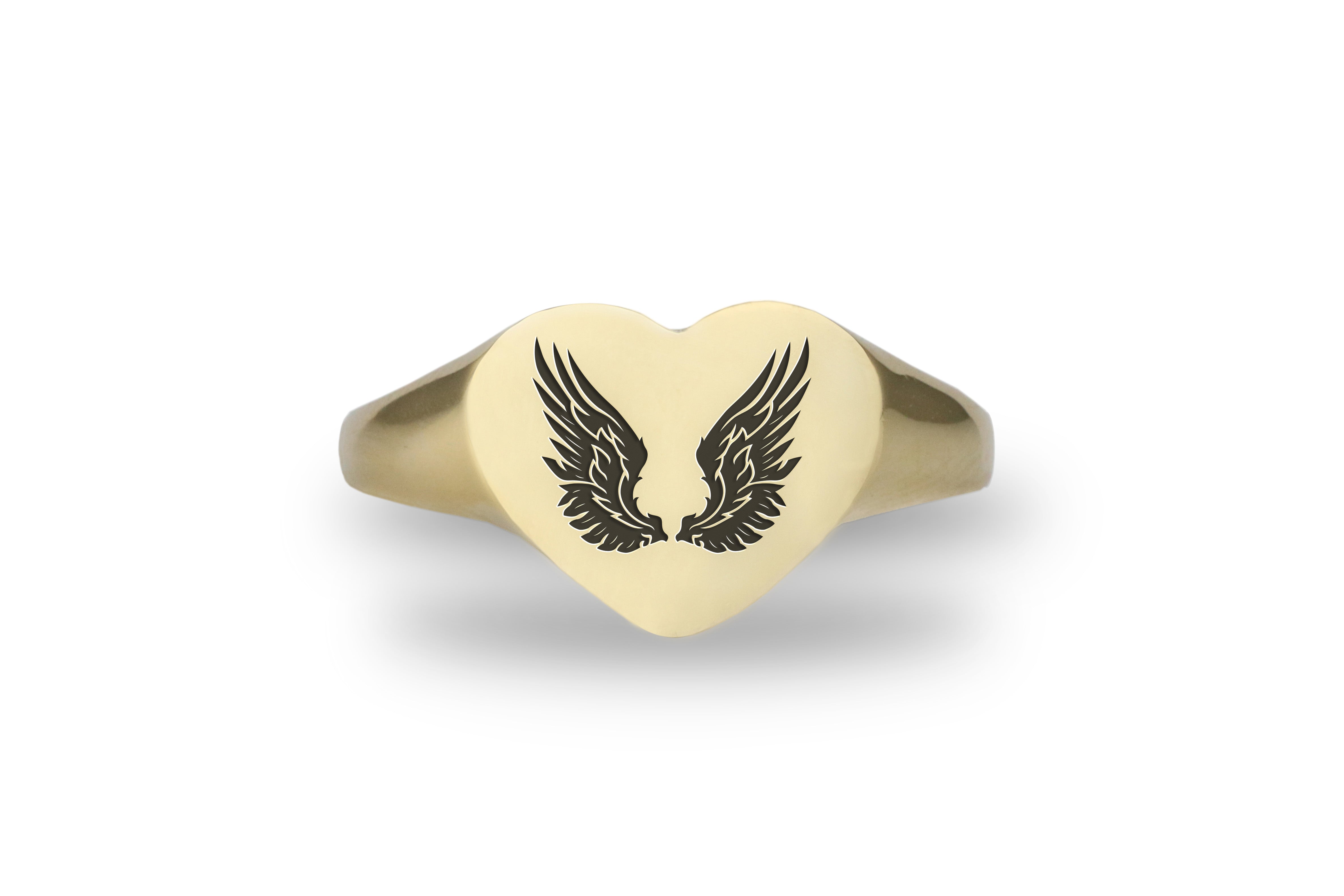 Engraved Angelic Wings Ring