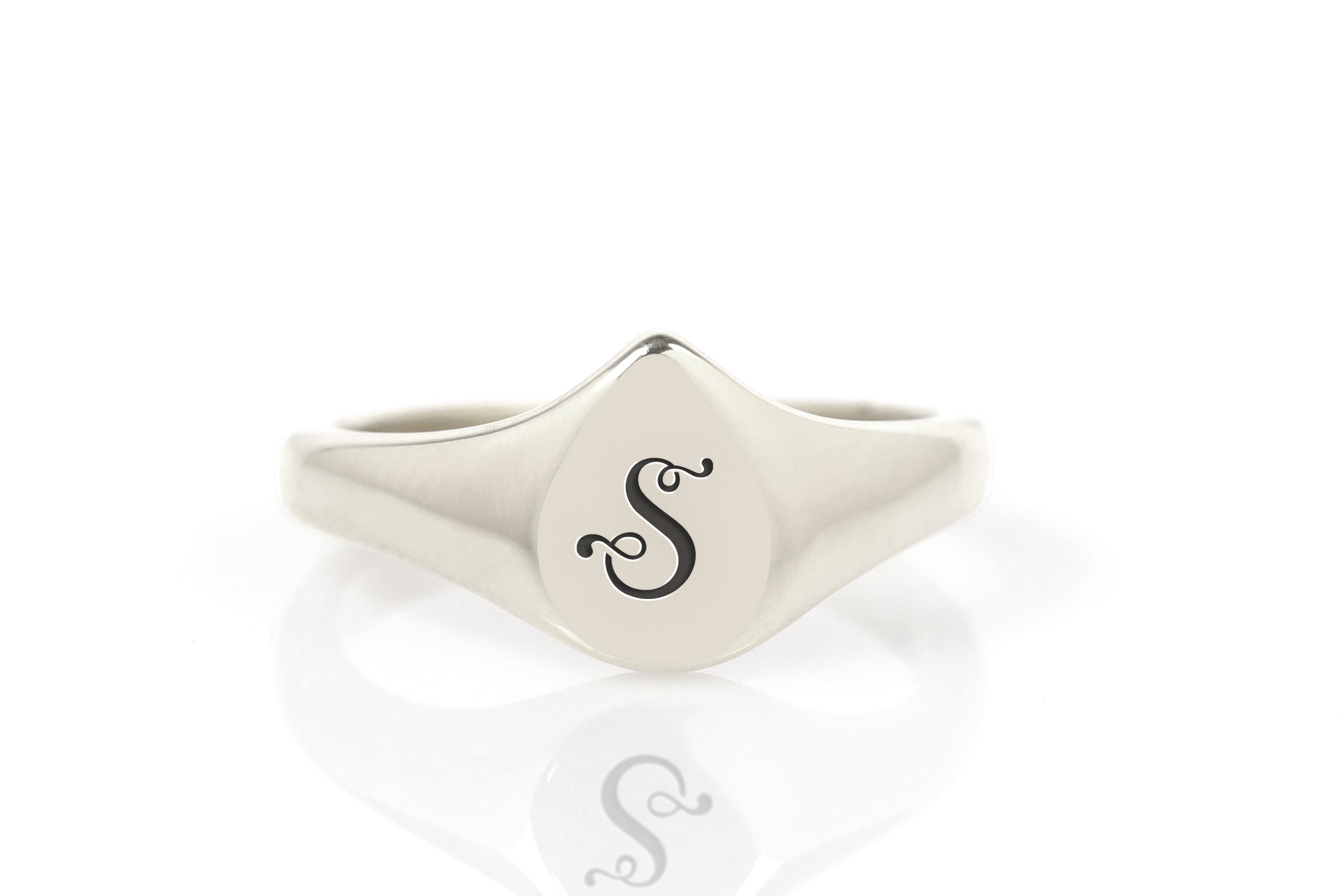 Engraved Vintage Letter Ring