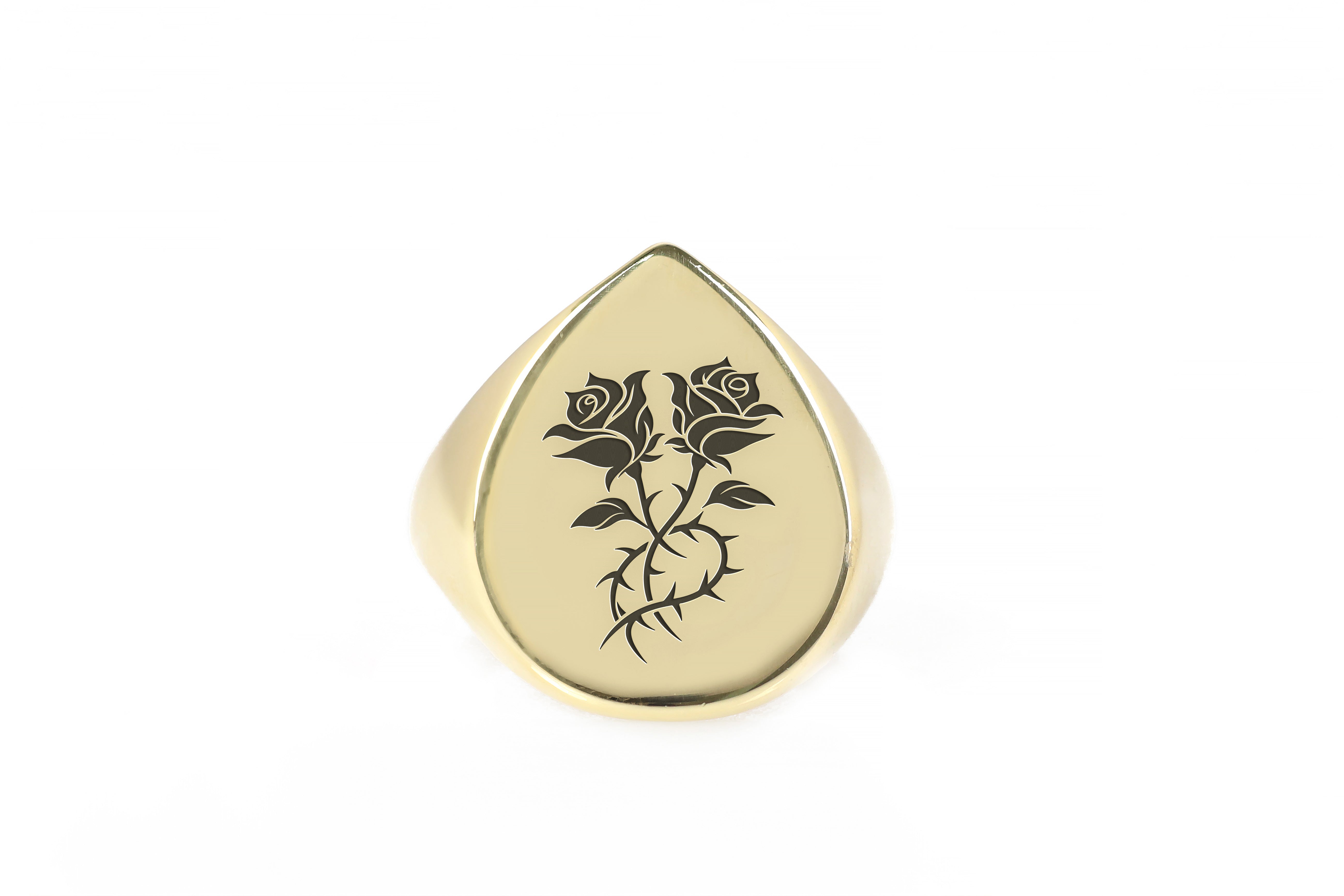 Custom Rose Signet Ring