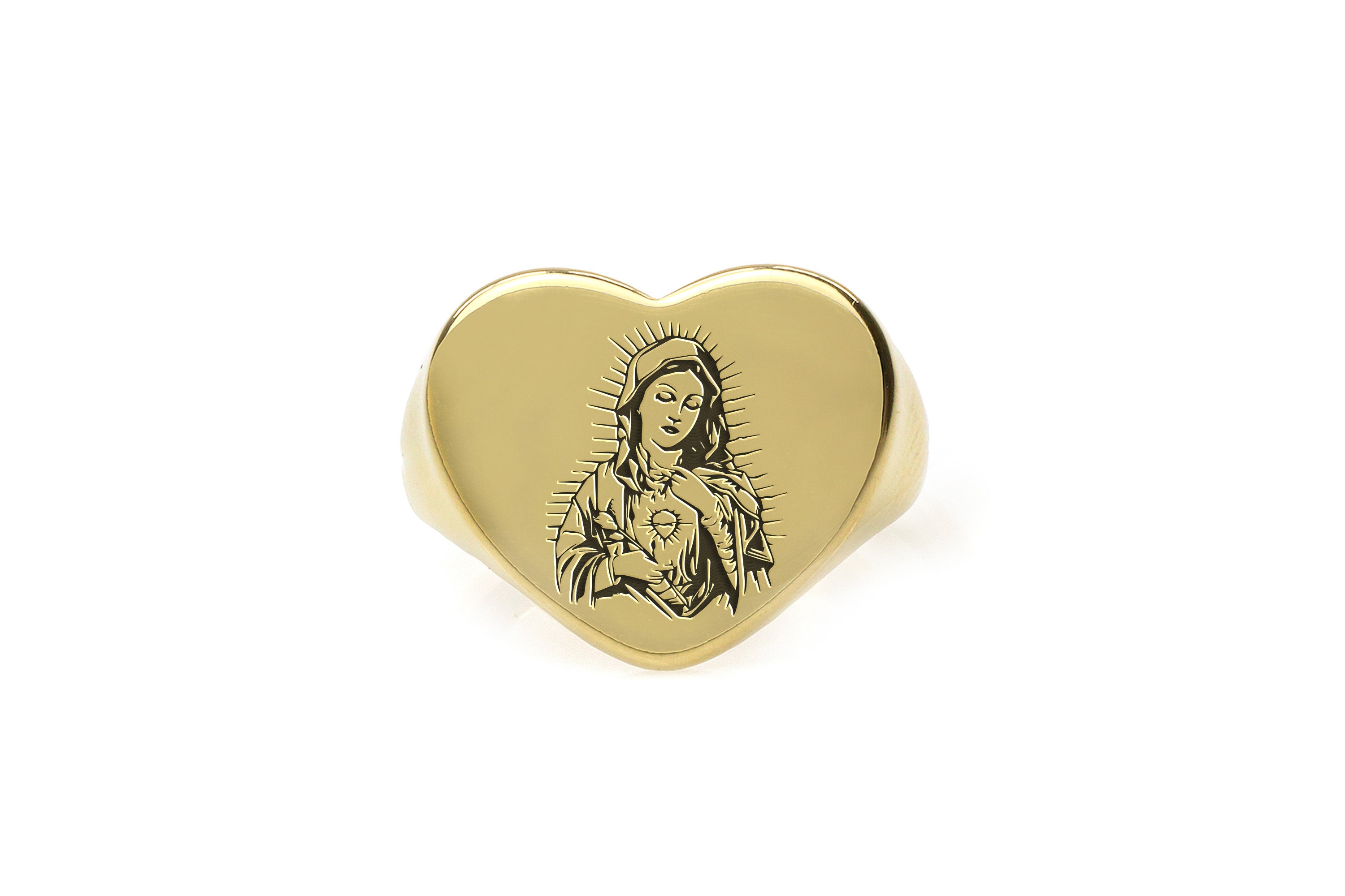 Engraved Virgin Mary Ring