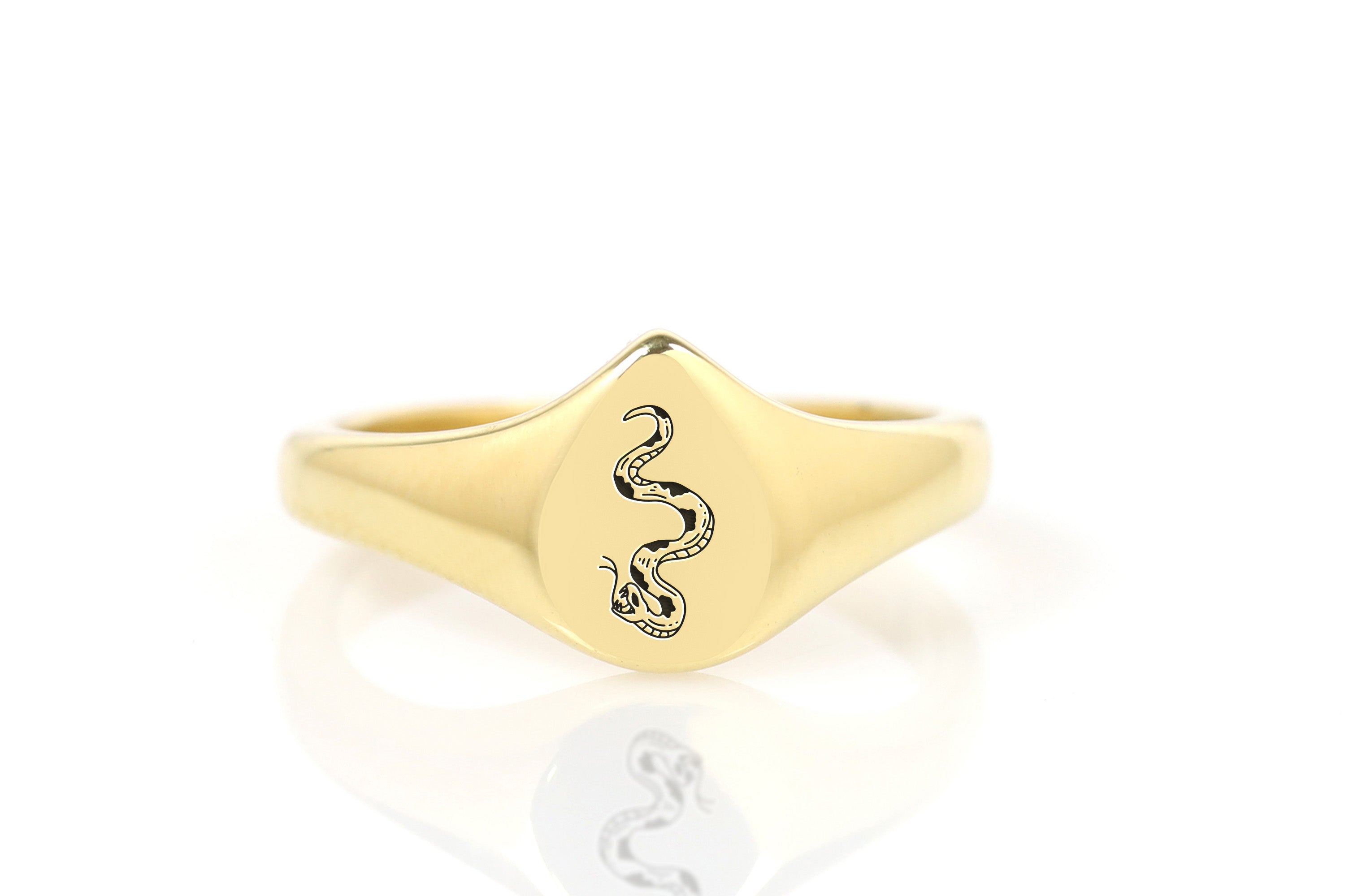 Gothic Snake Gold Ring