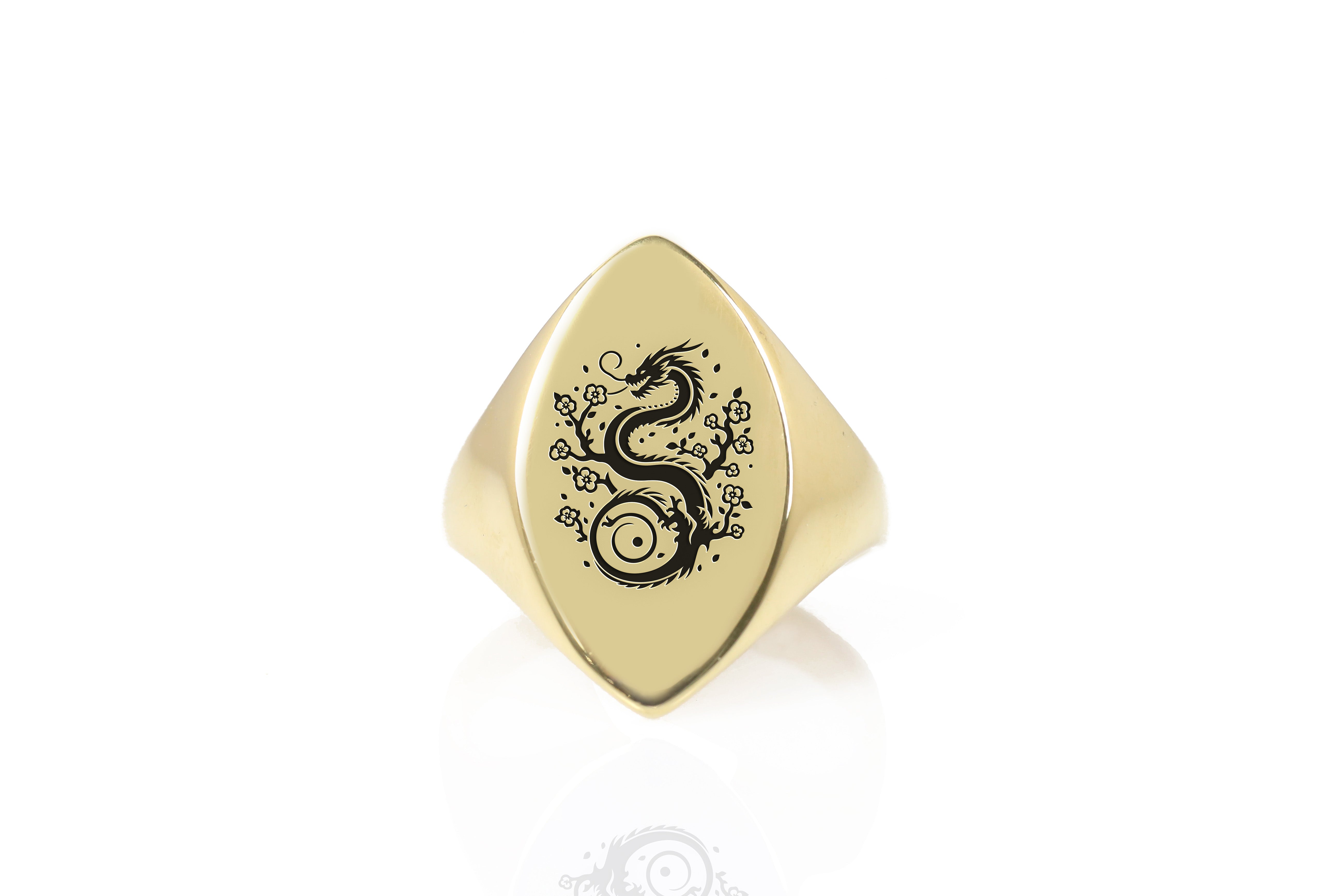 Engraved Dragon Signet Ring
