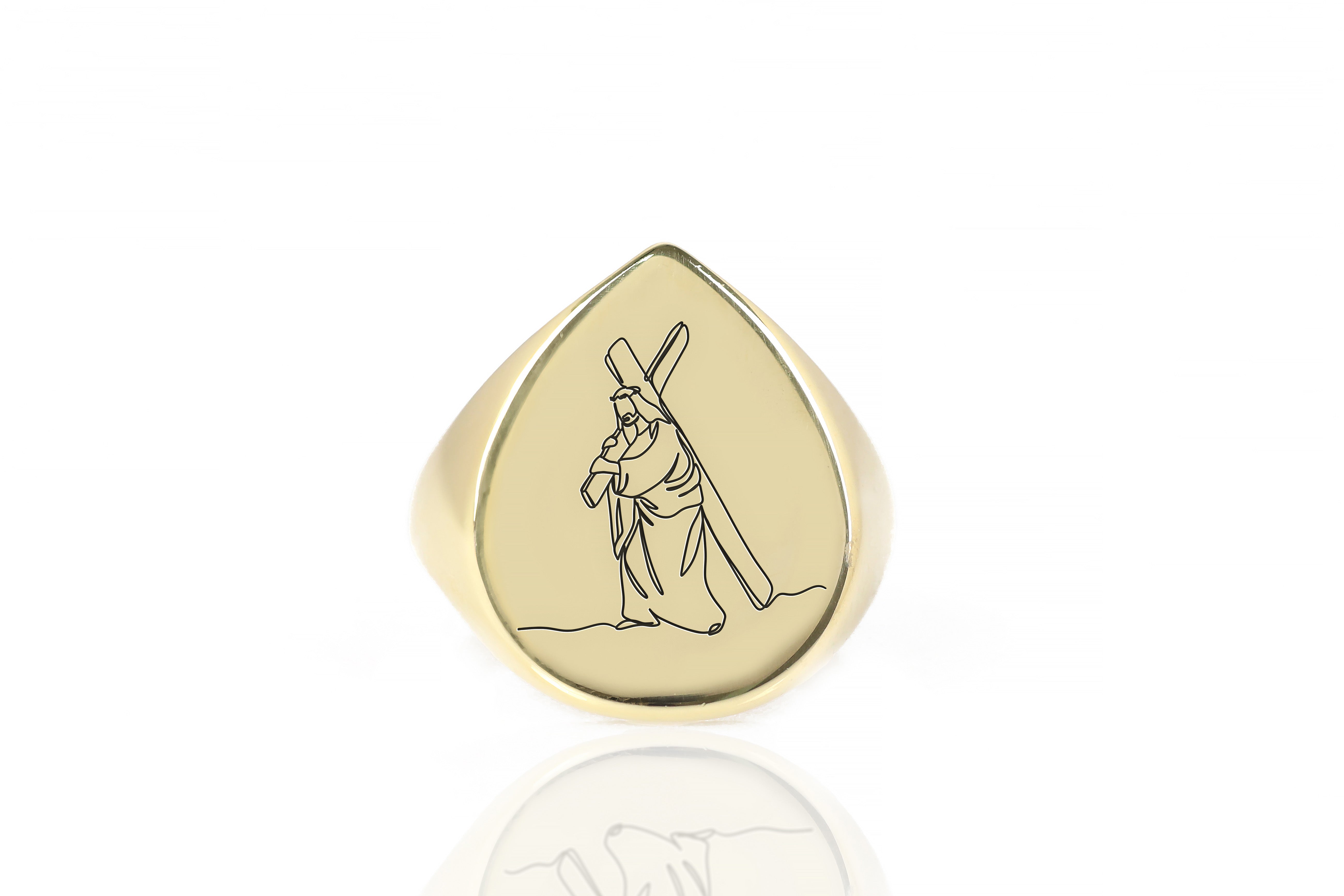 Jesus Cross Engraved Ring