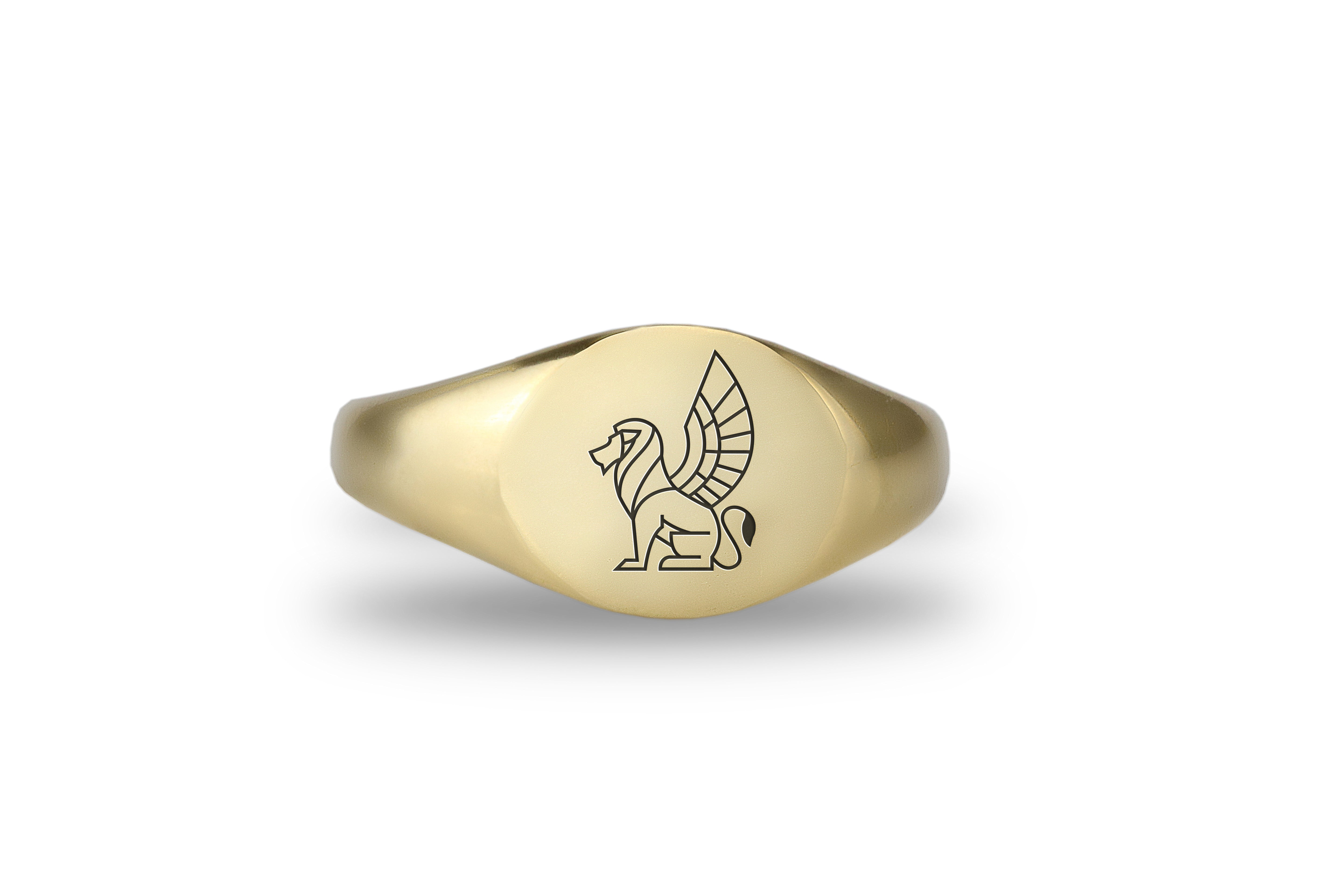 14k Gold Winged Lion Ring