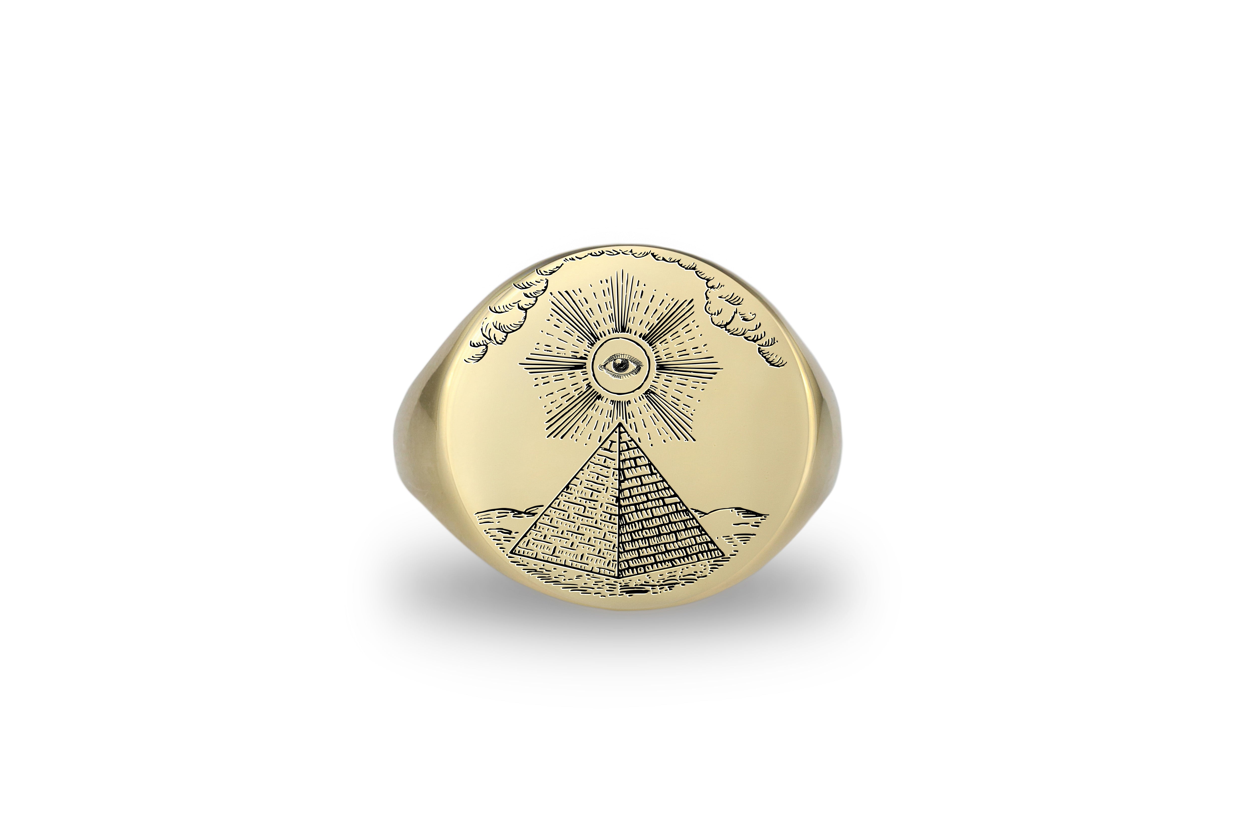 Freemasons Pyramid Signet Ring