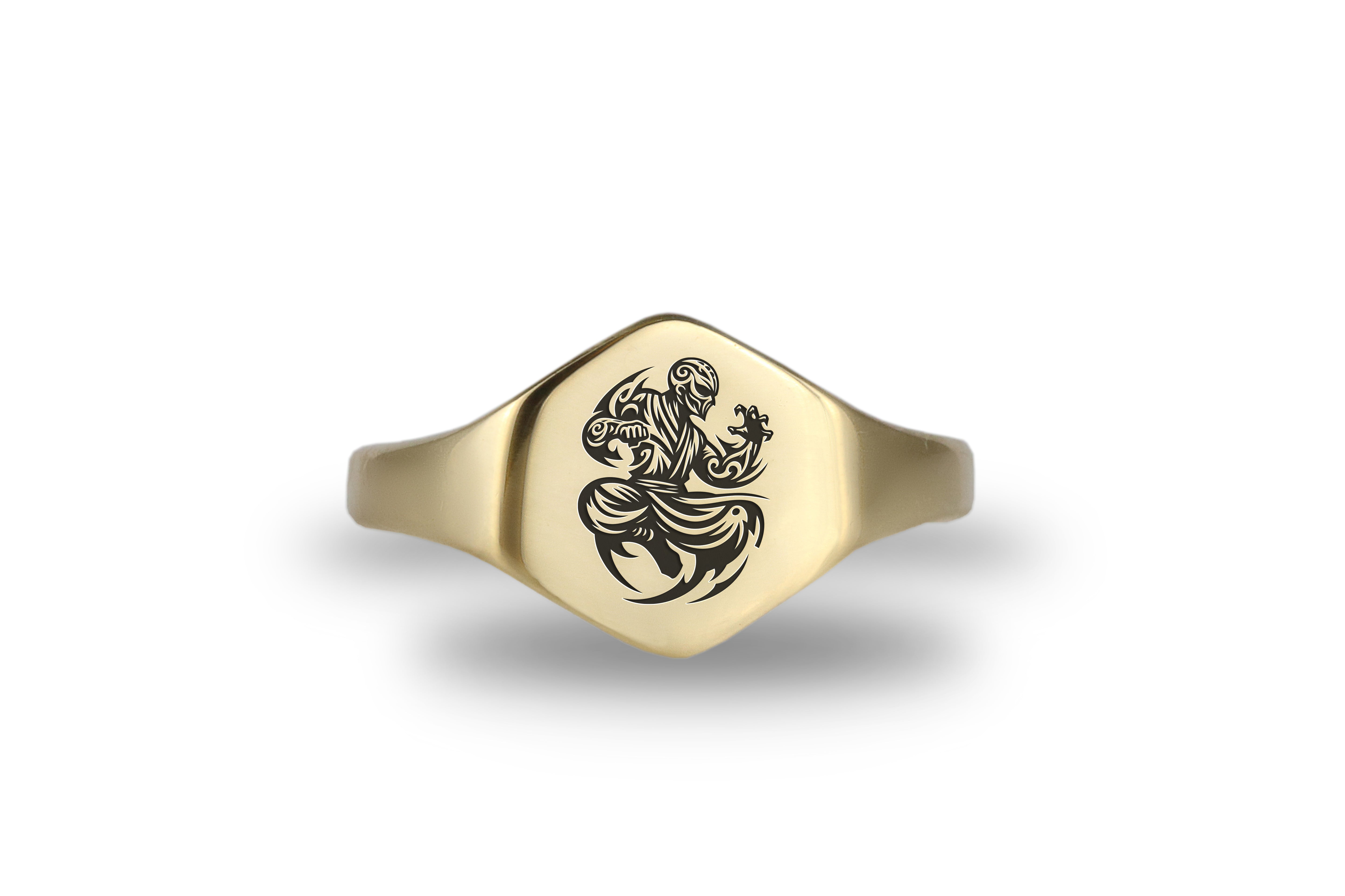 Engraved Monk Signet Ring
