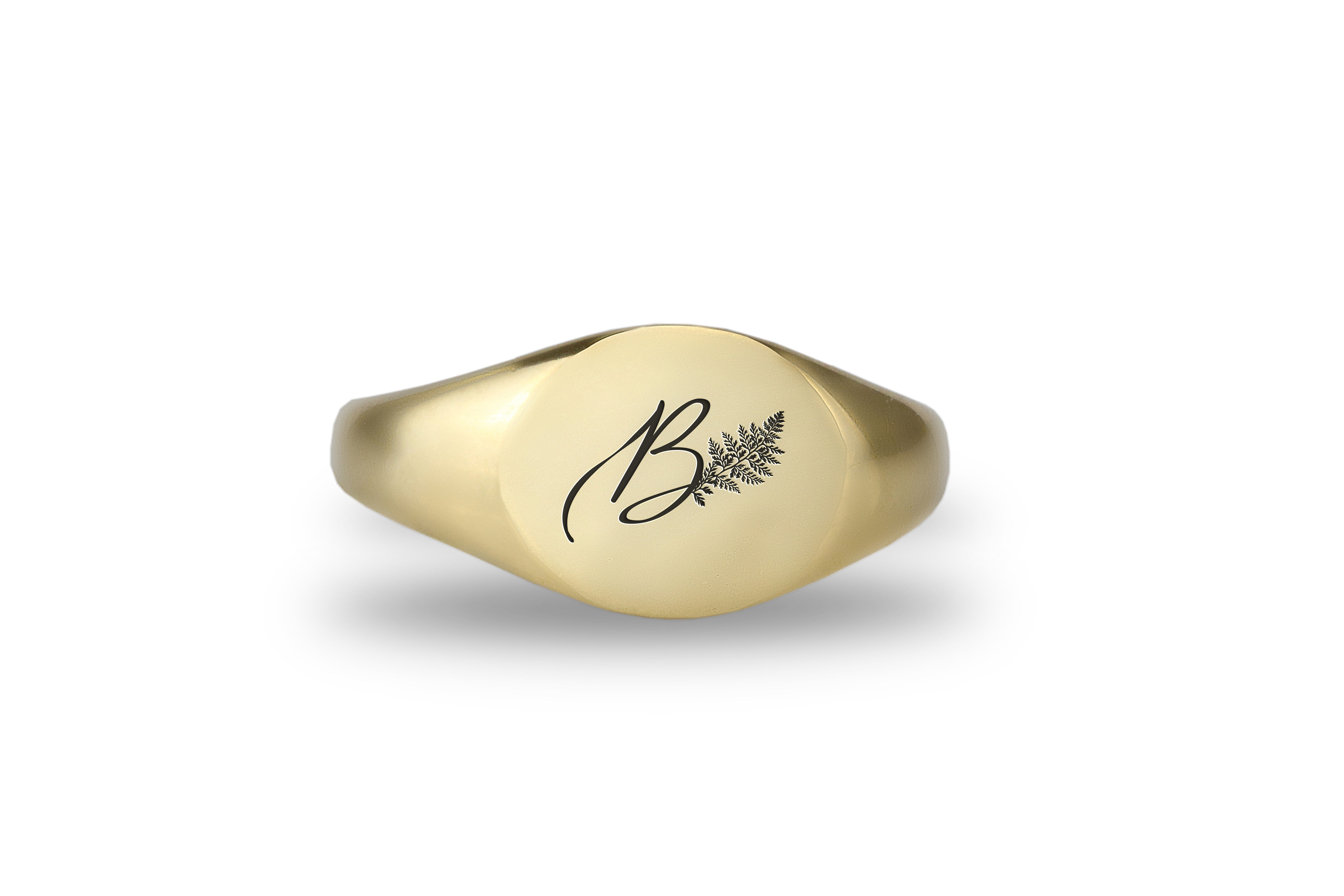 14k Gold Name Signet Ring