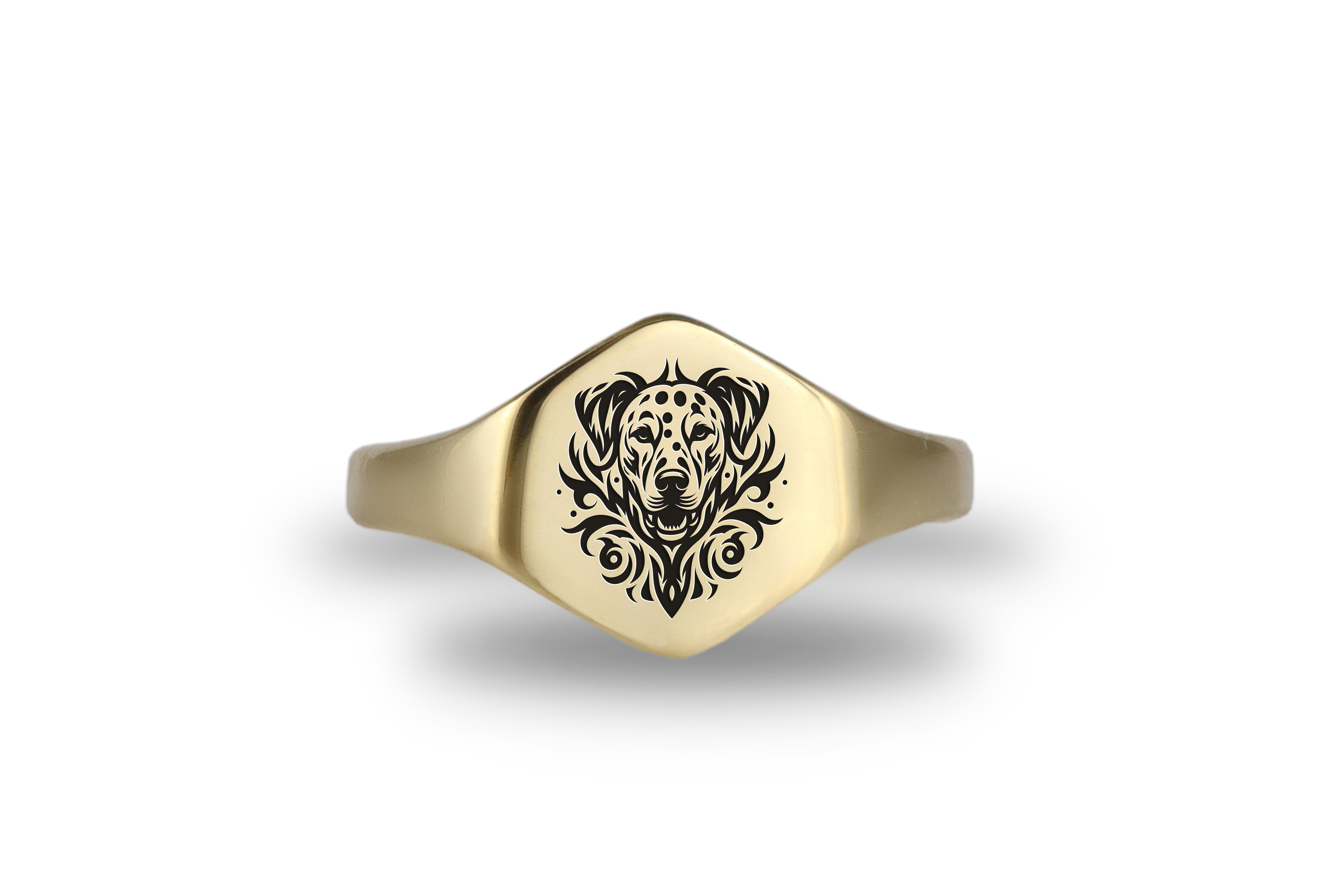 Gold Dalmatian Signet Ring
