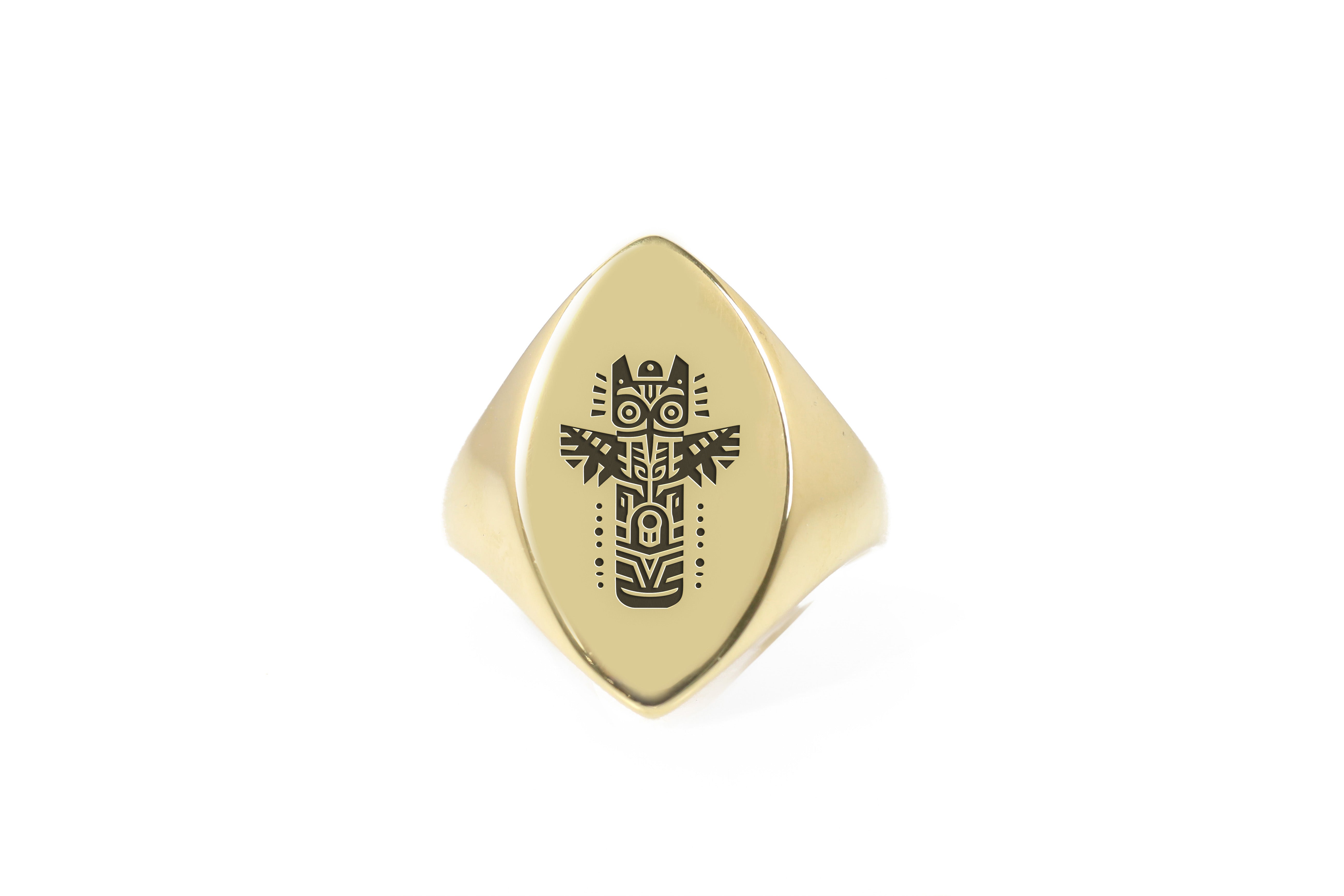 Engraved African Totem Ring