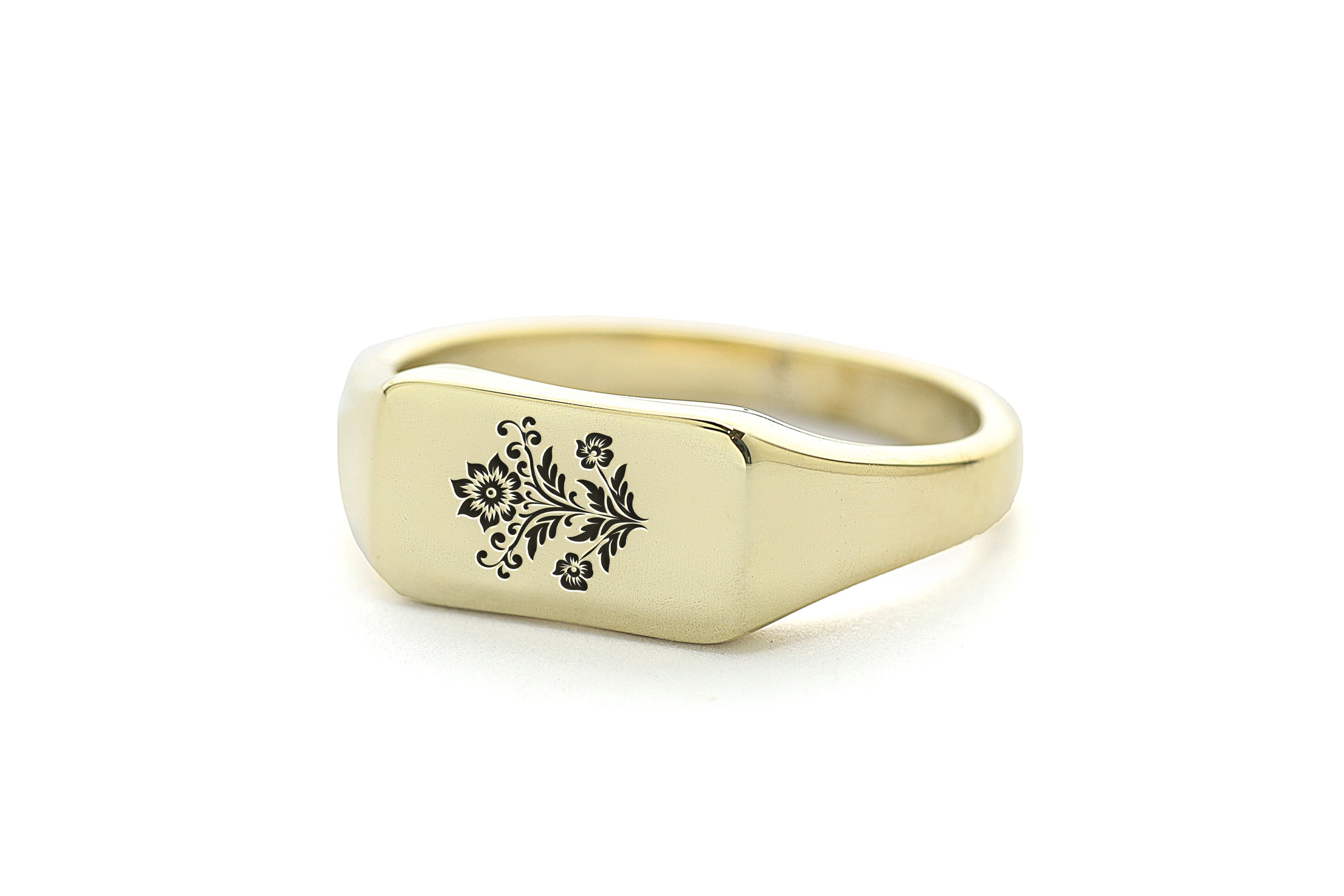 Custom Flower Signet Ring