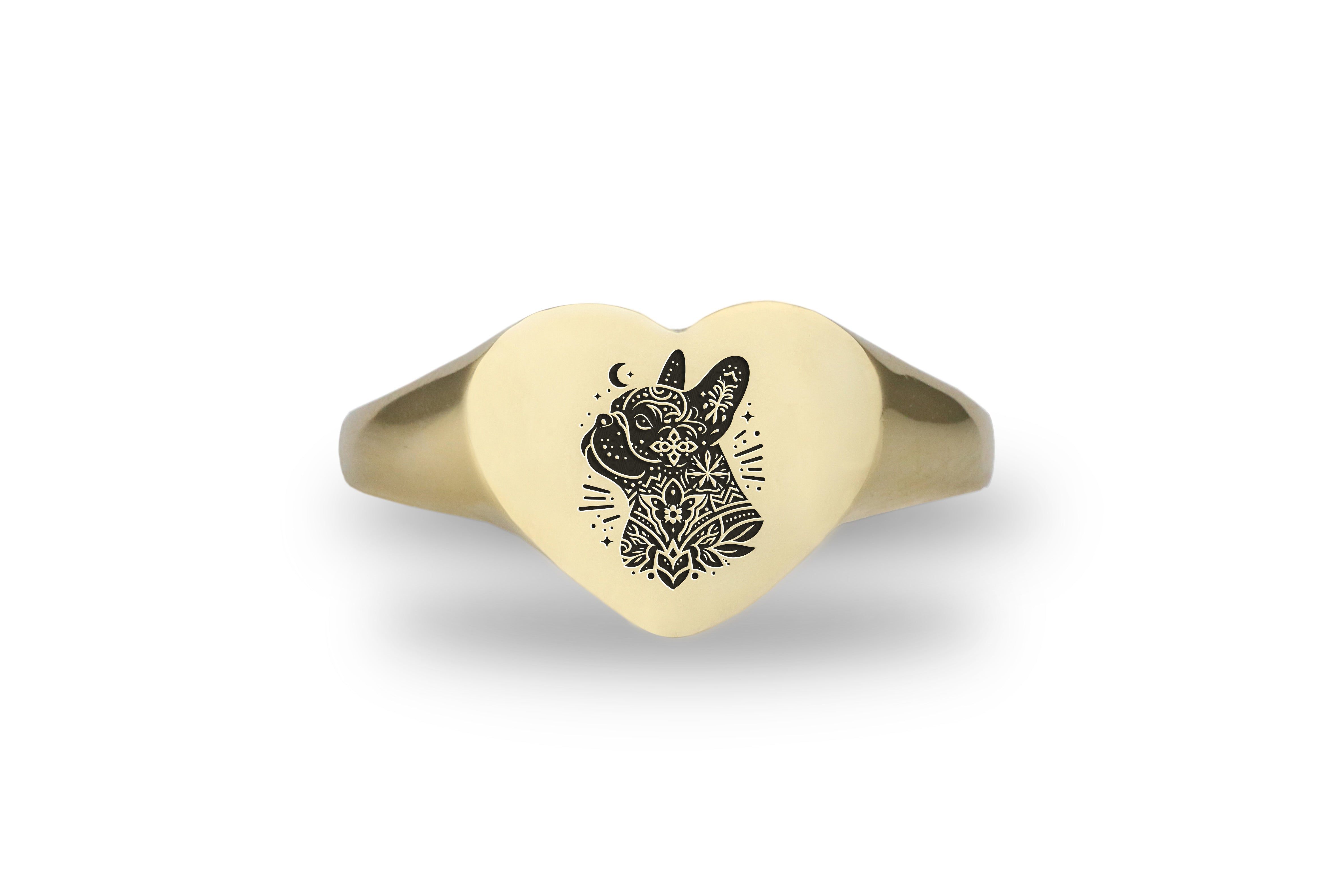 Engraved French Bulldog Ring