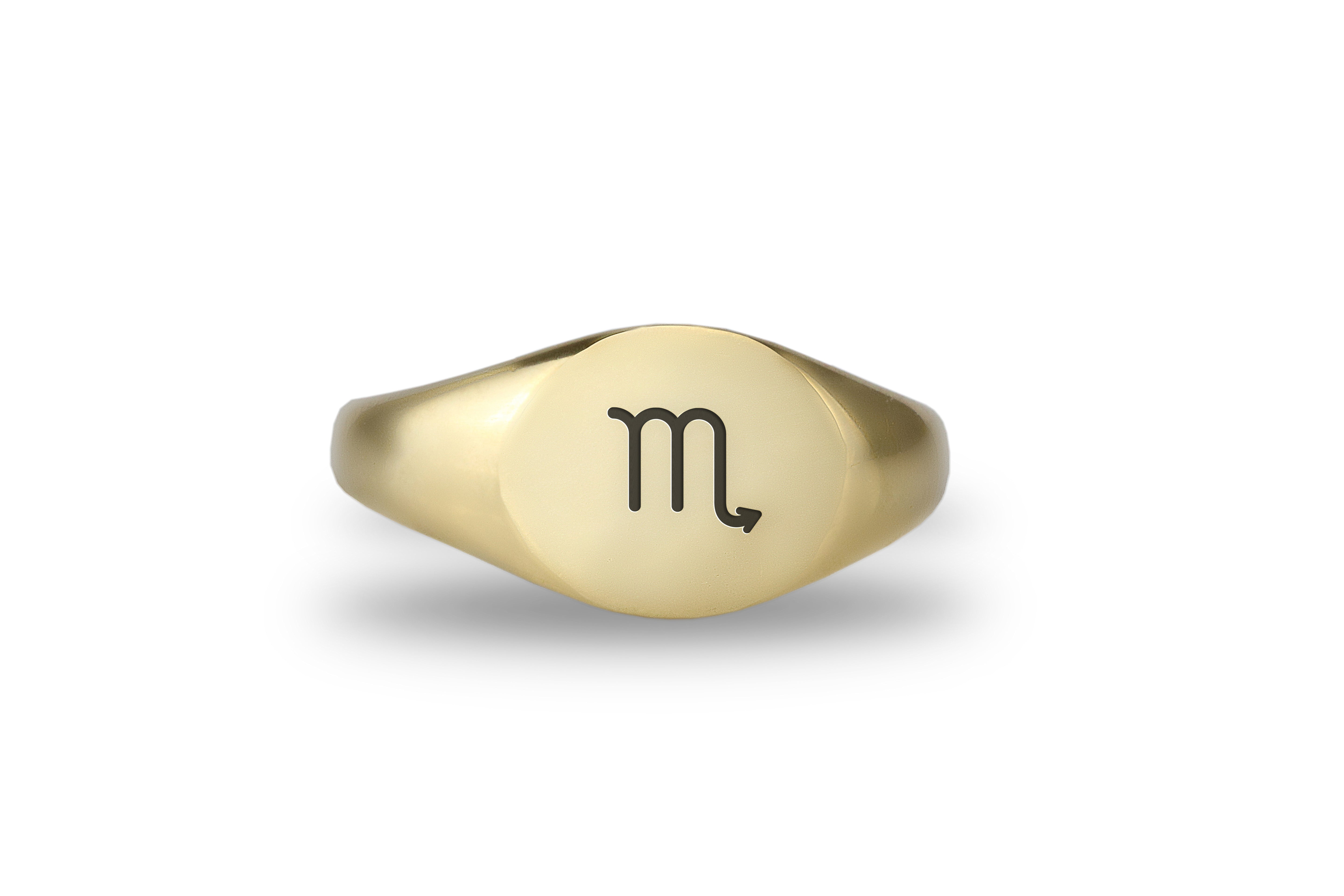 Engraved Scorpio Signet Ring
