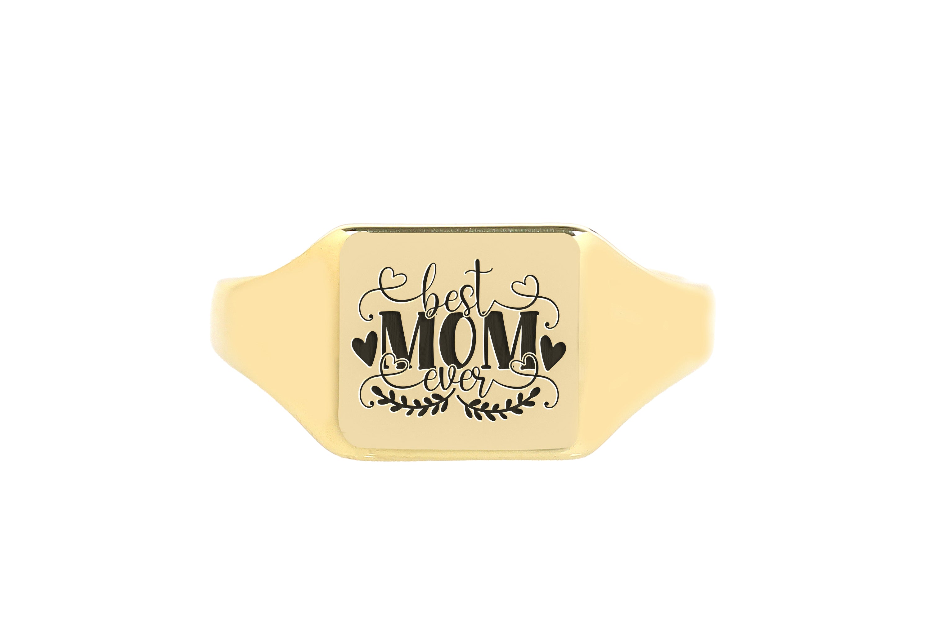 Best Mom Ever Gold Signet Ring