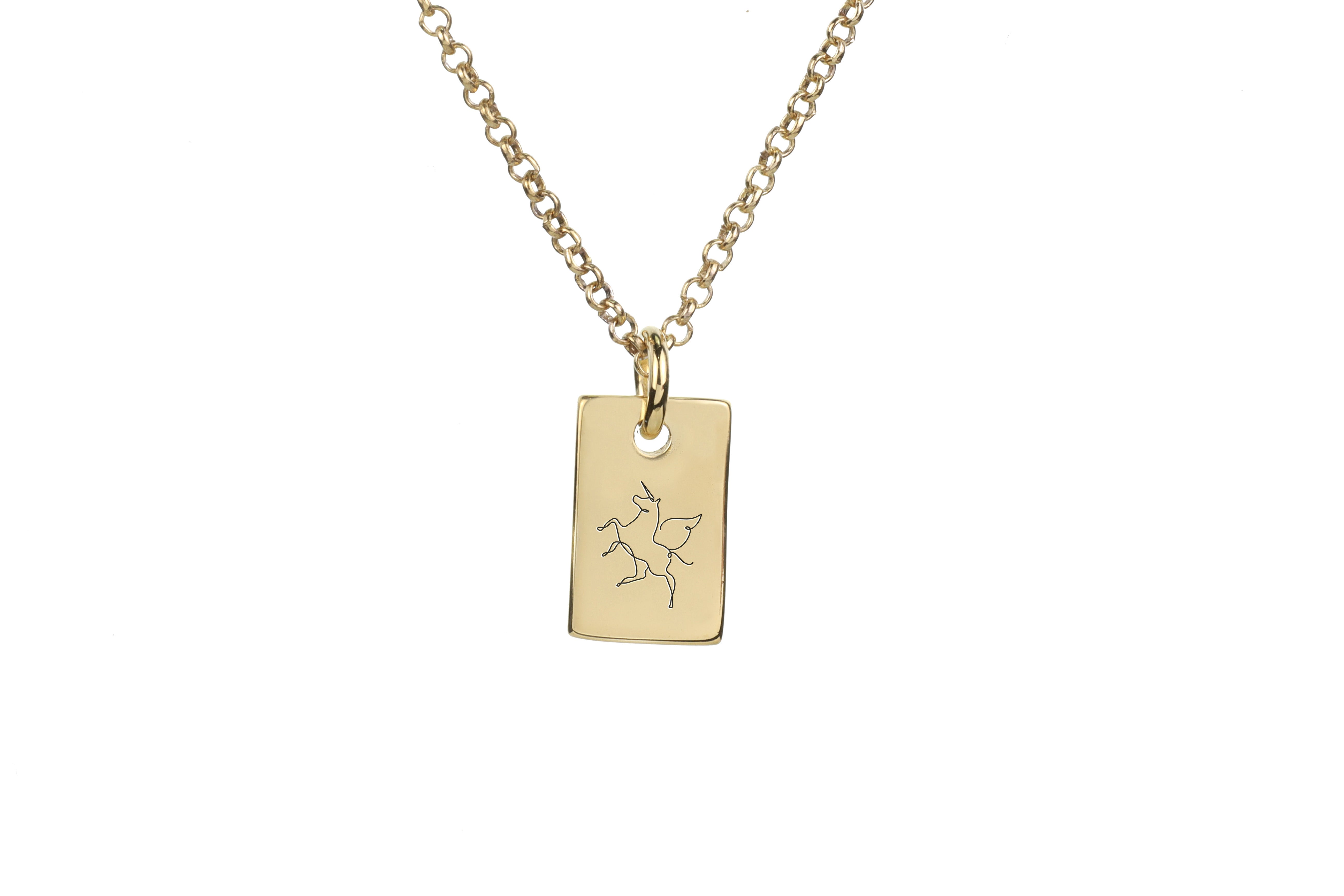 14k Gold Unicorn Pendant Necklace