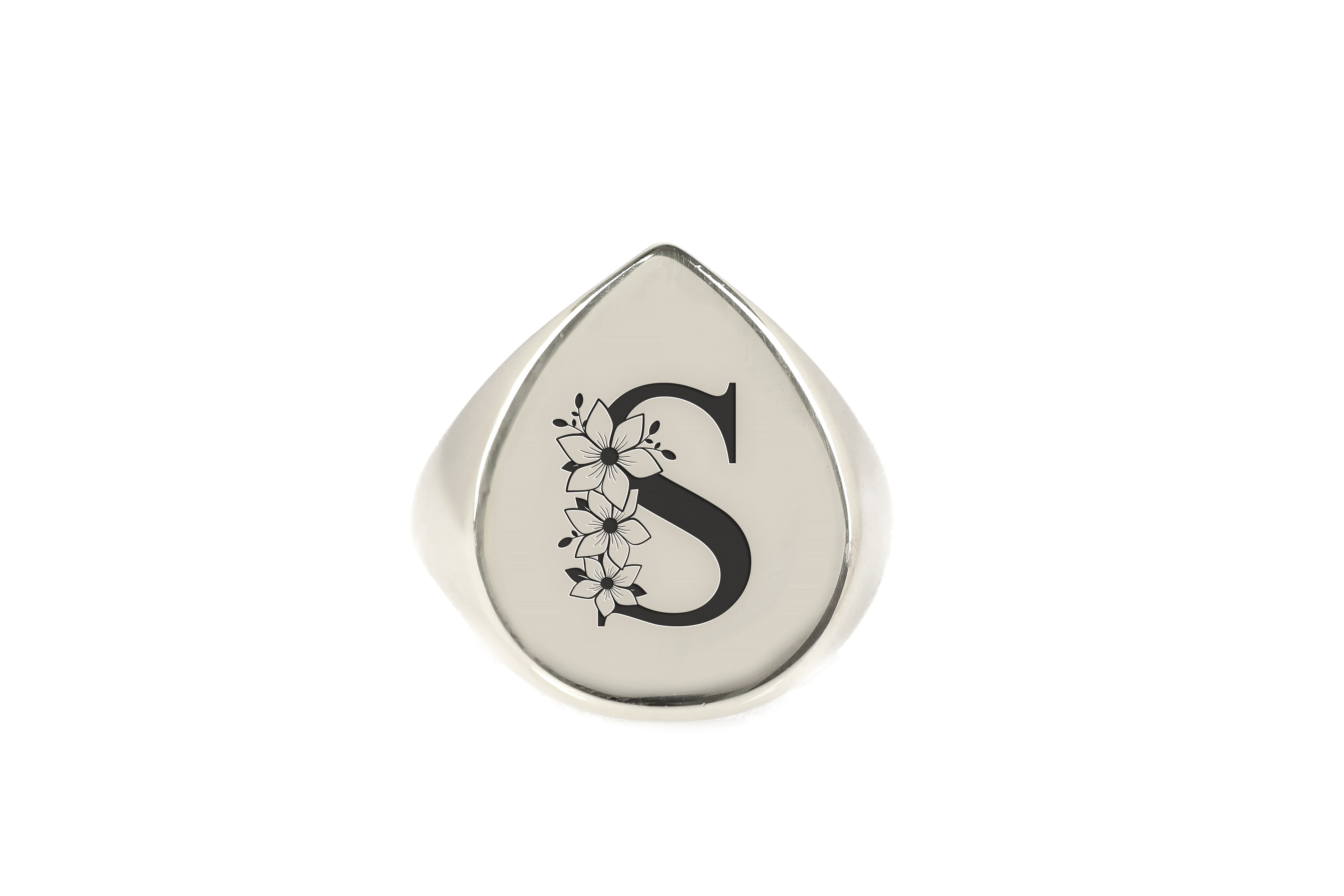 925 Sterling Silver Letter Ring