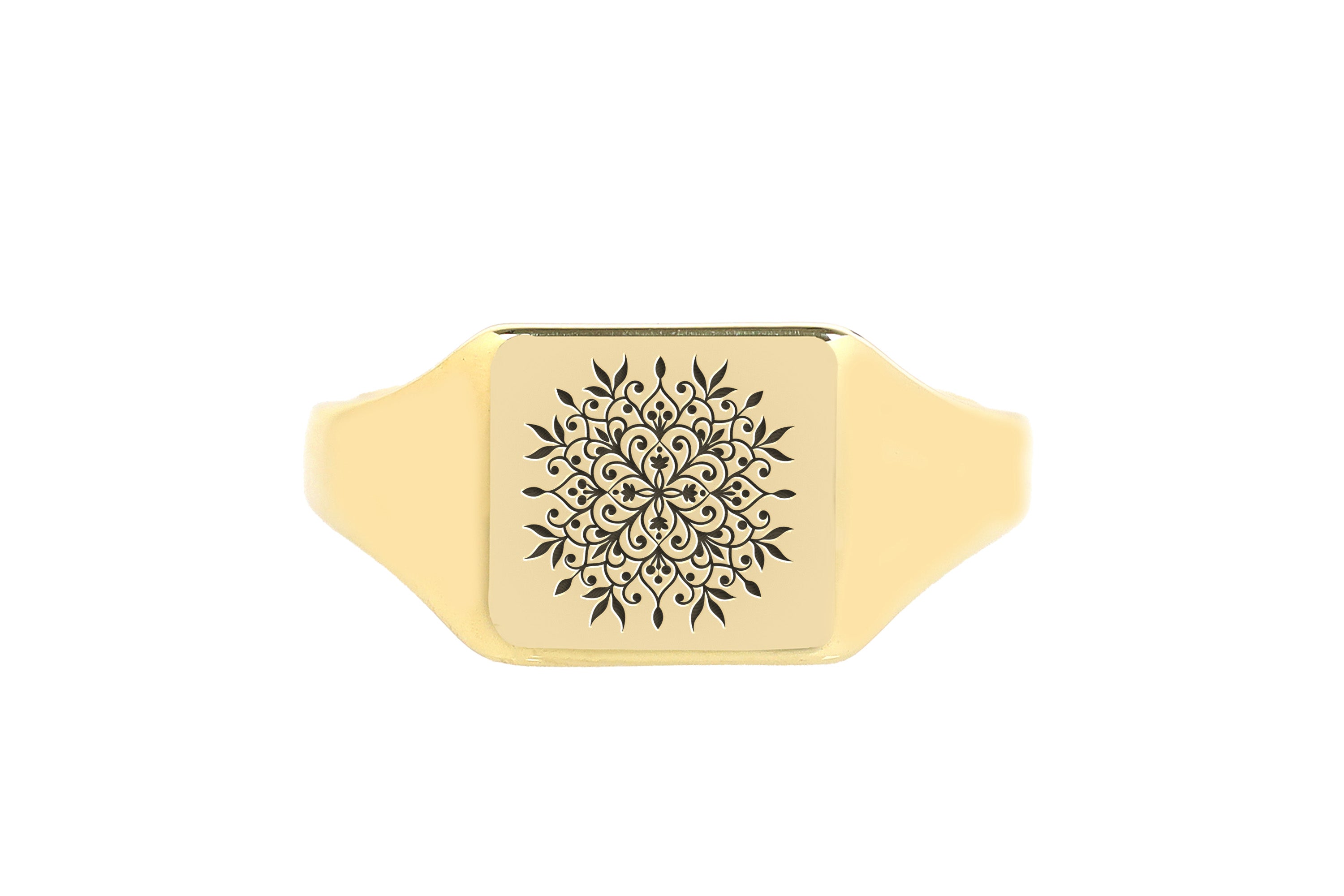 Engraved Floral Gold Ring