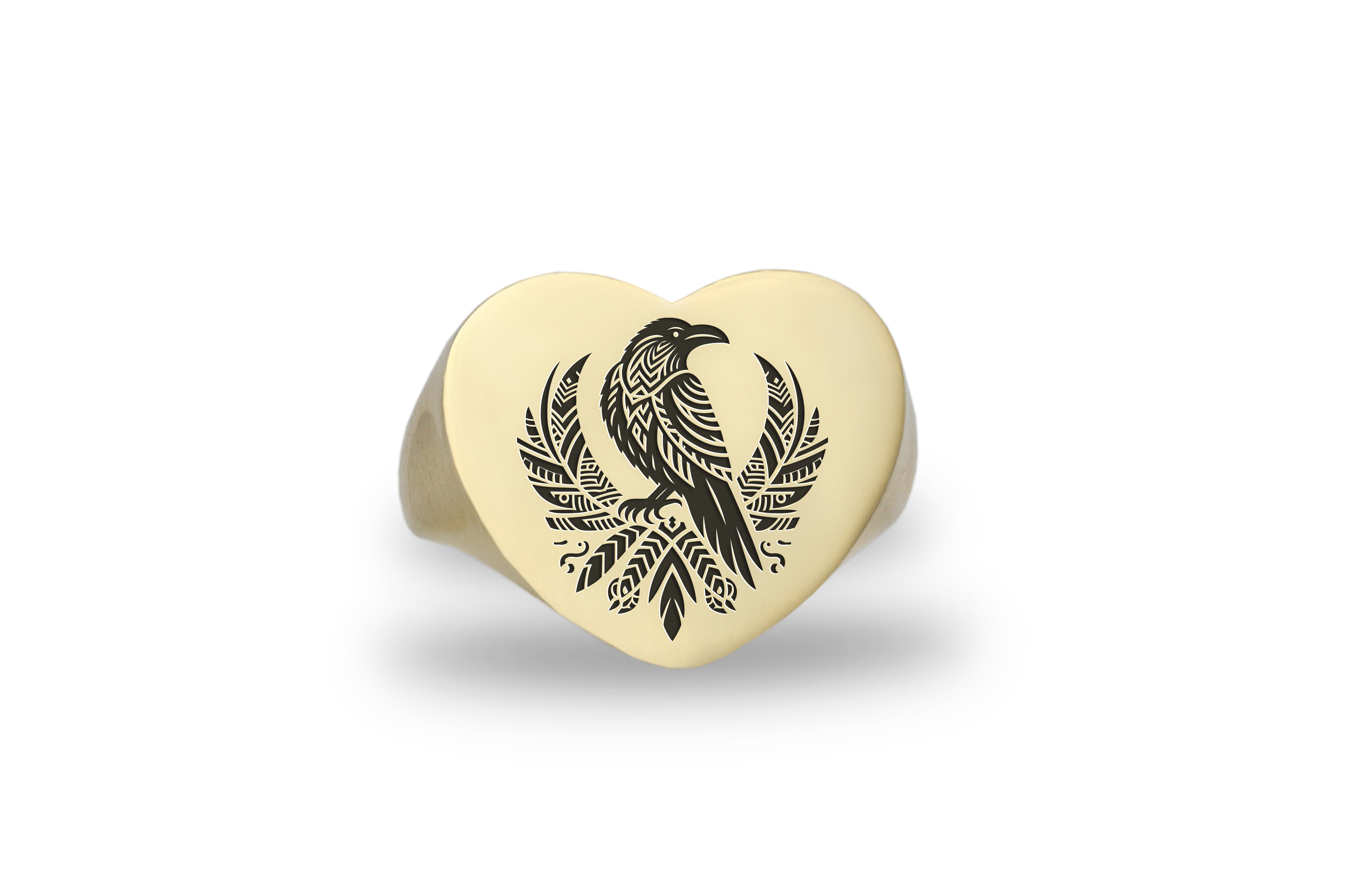 Custom Raven Signet Ring