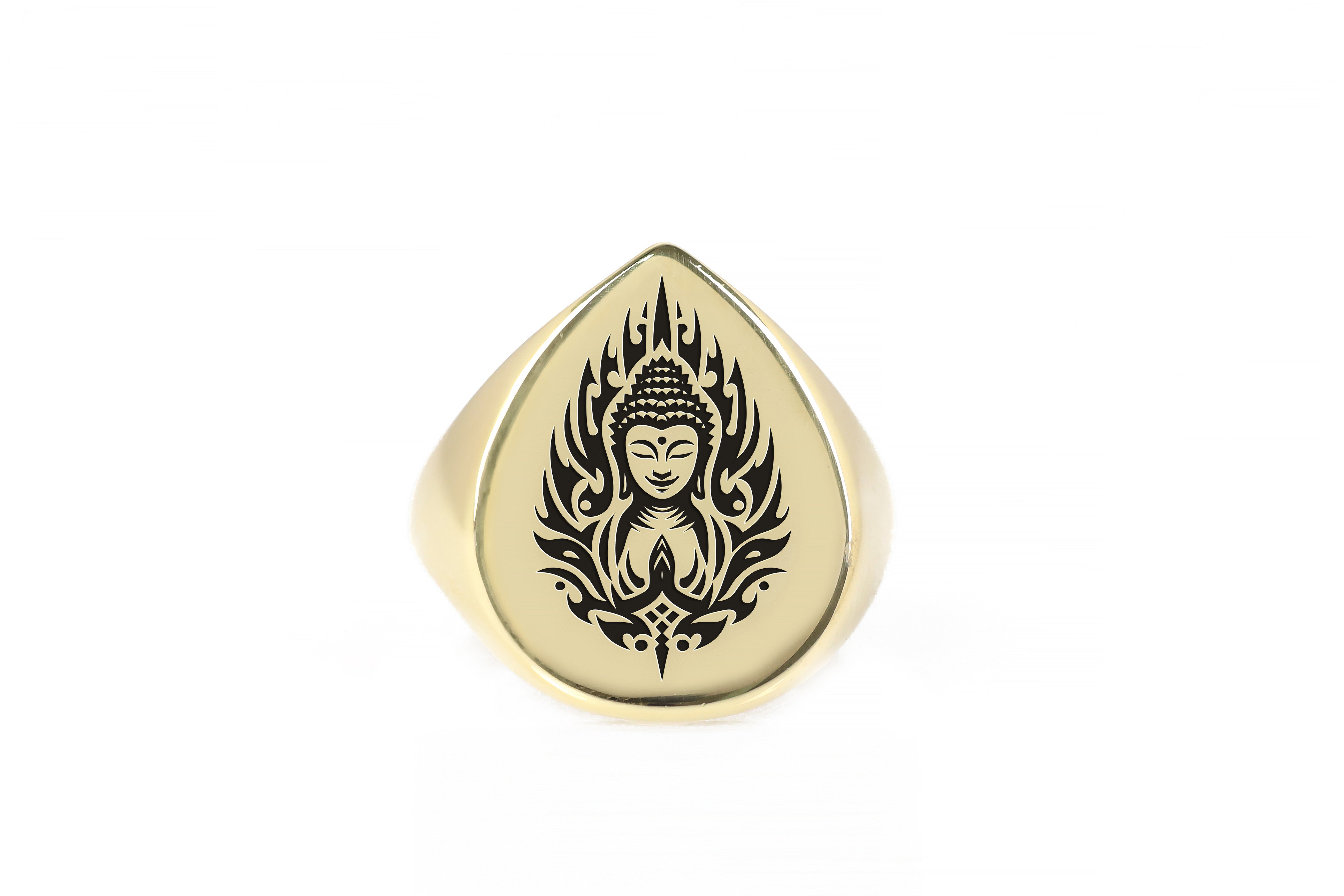 Engraved Buddha Signet Ring