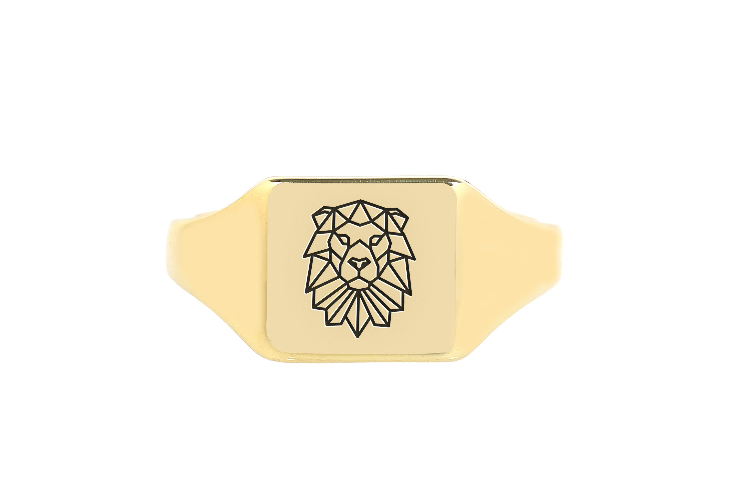 Gold Geometric Lion Ring