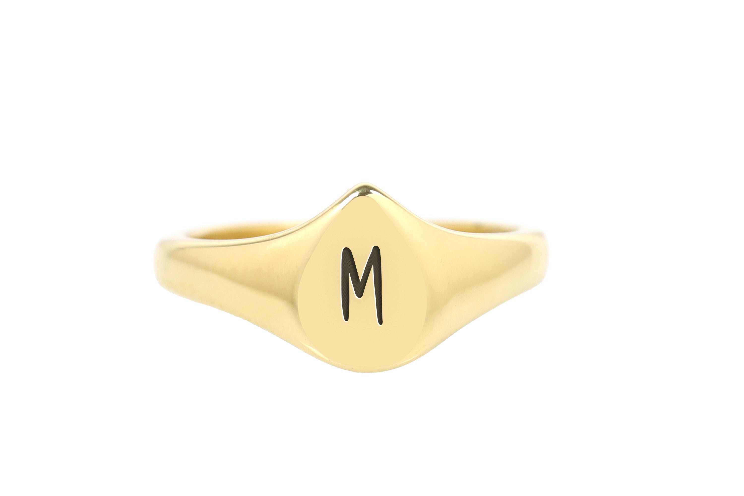 Gold Initial Signet Ring