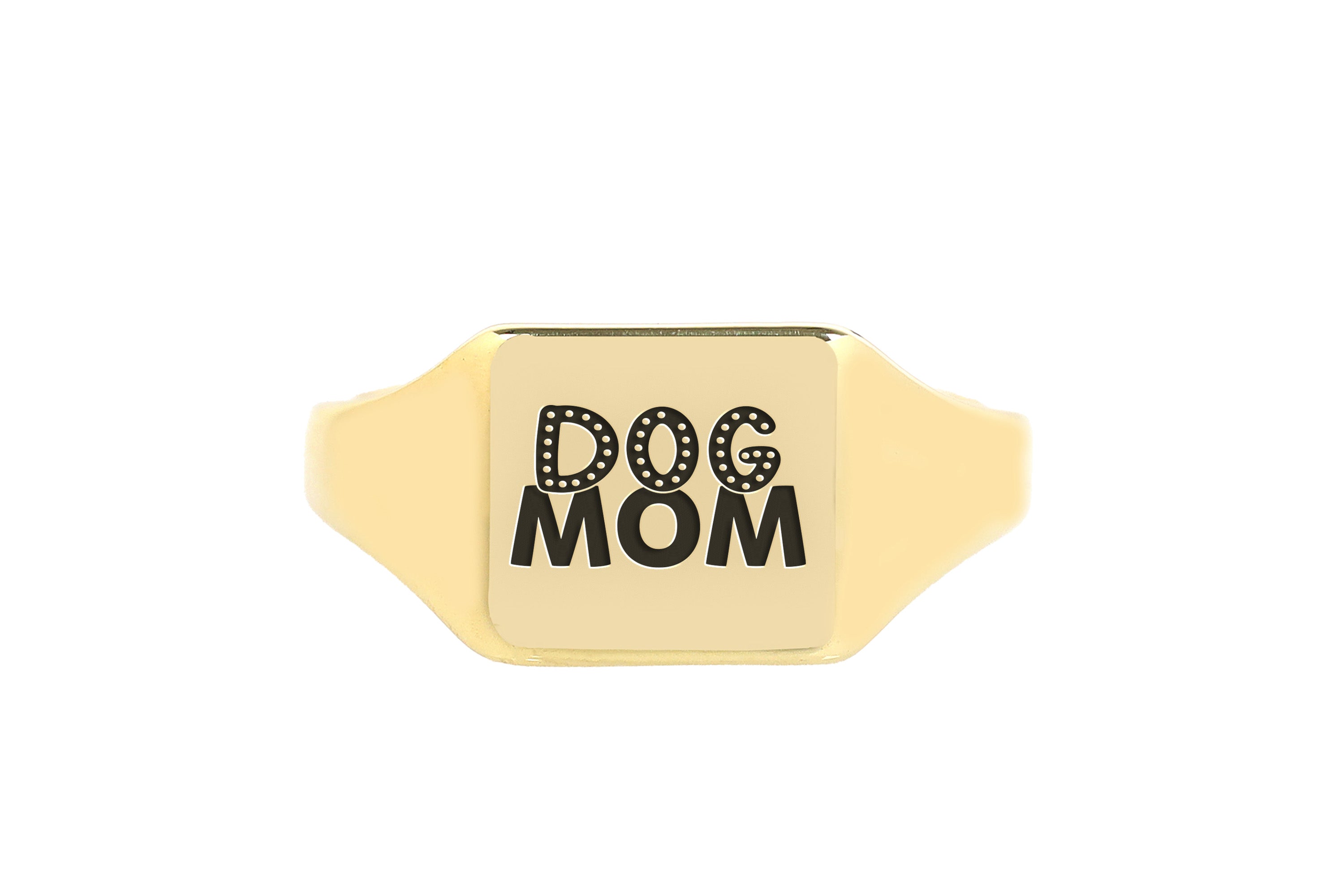 Engraved Dog Mom Signet Ring