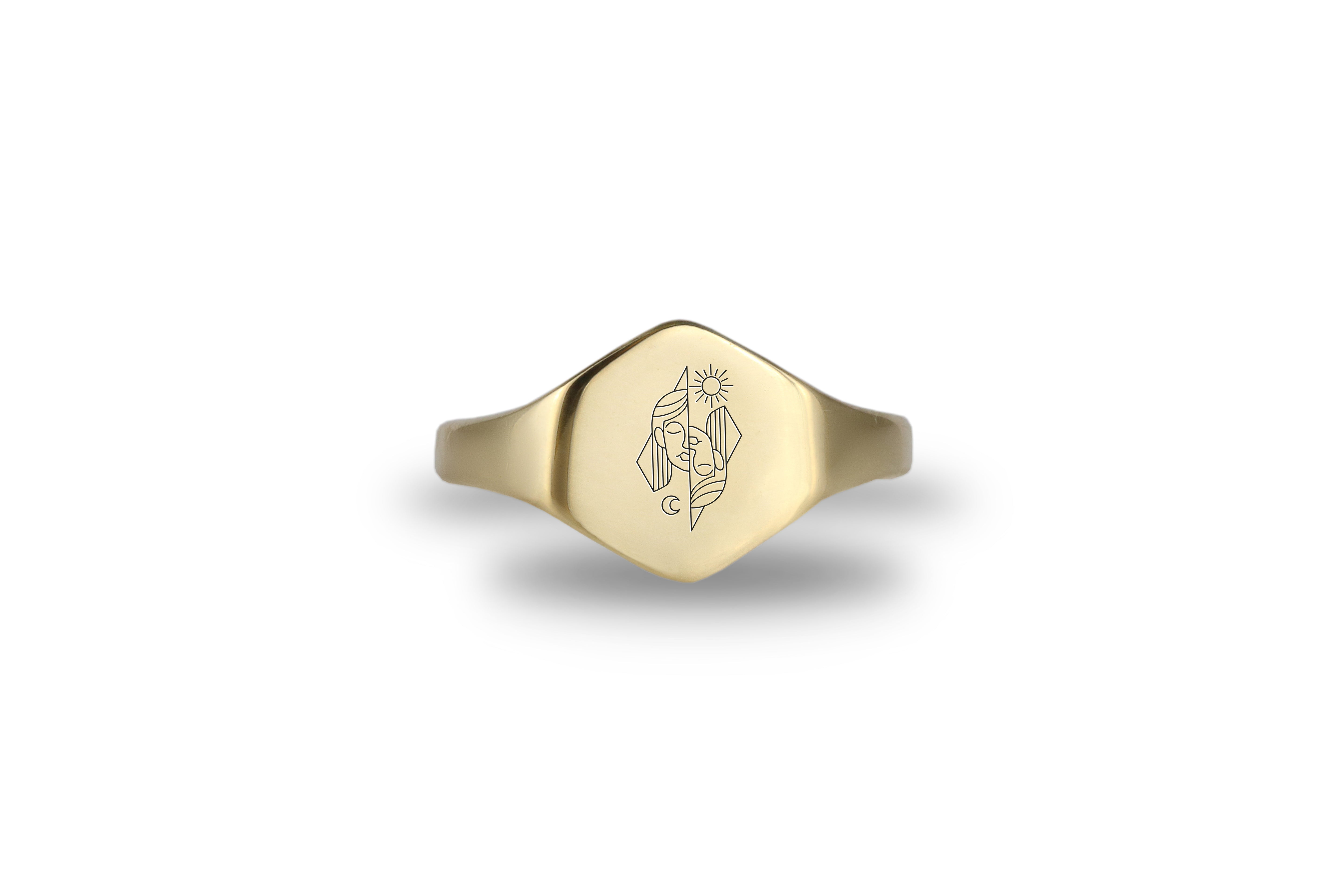 Virgo Zodiac Engraved Ring