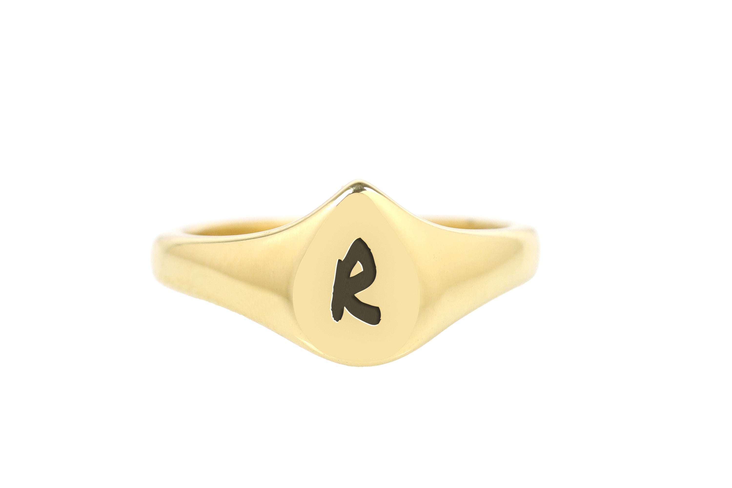 Engraved Letter Signet Ring