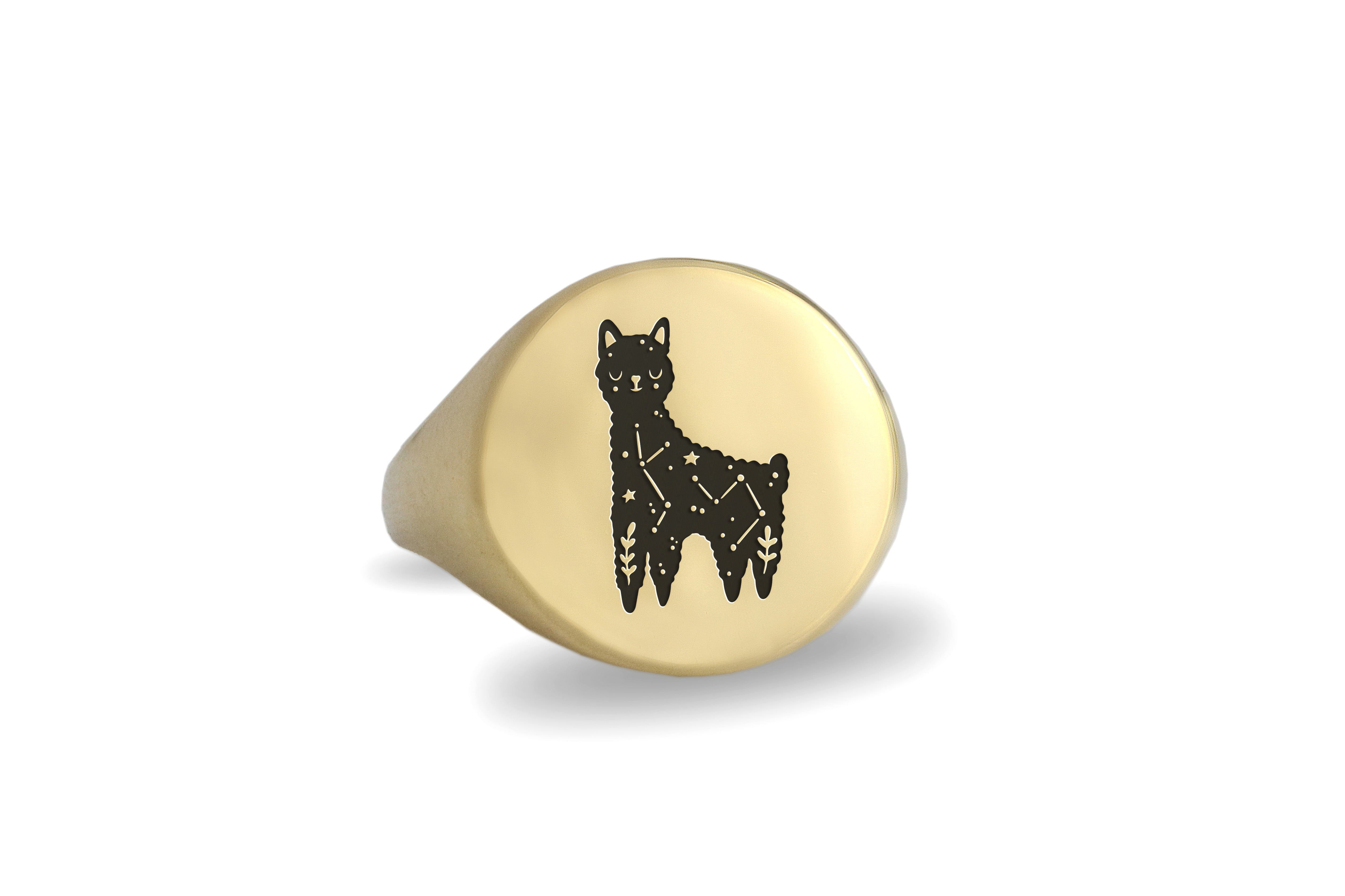 Engraved Lama Signet Ring