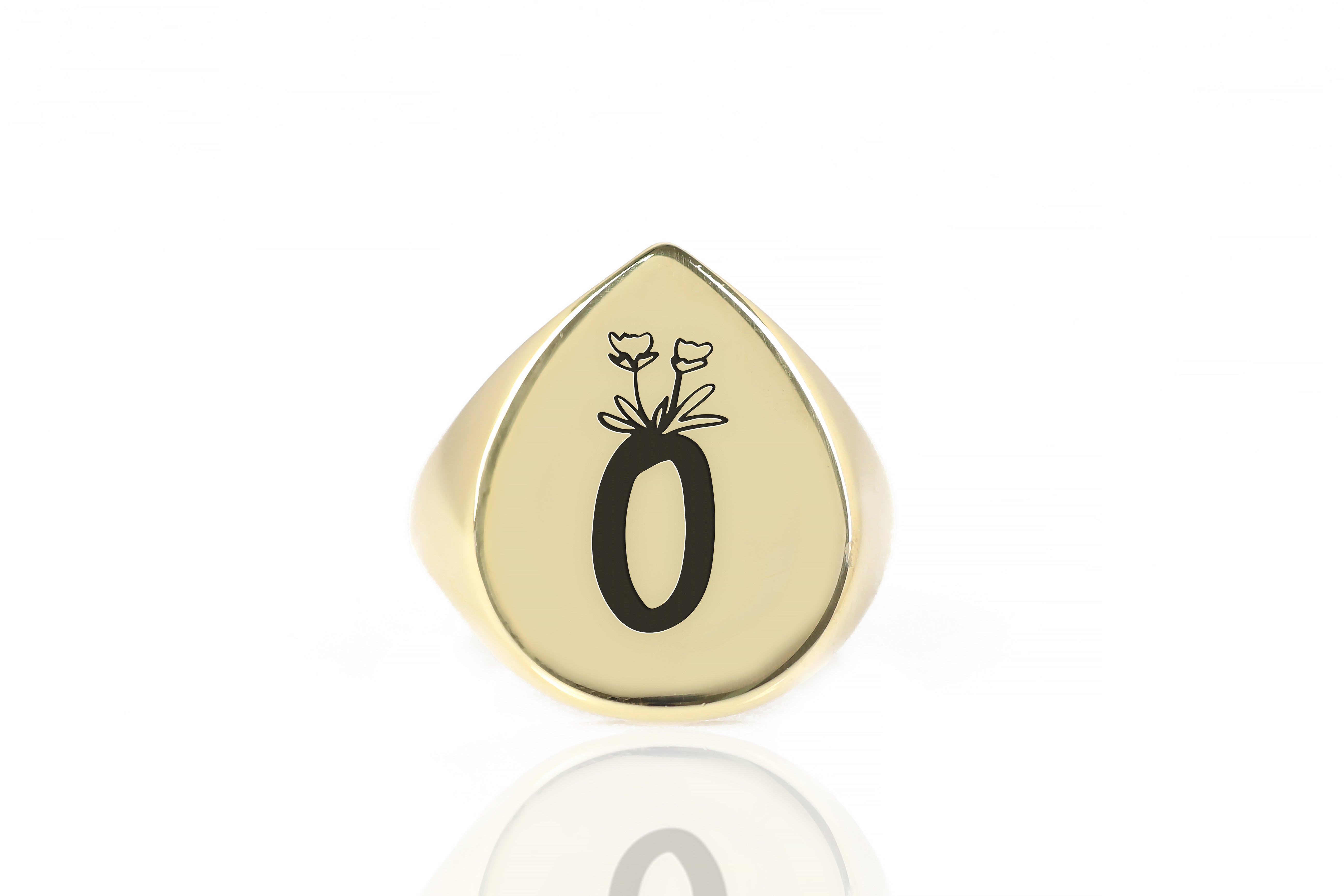 24k Gold Letter Signet Ring