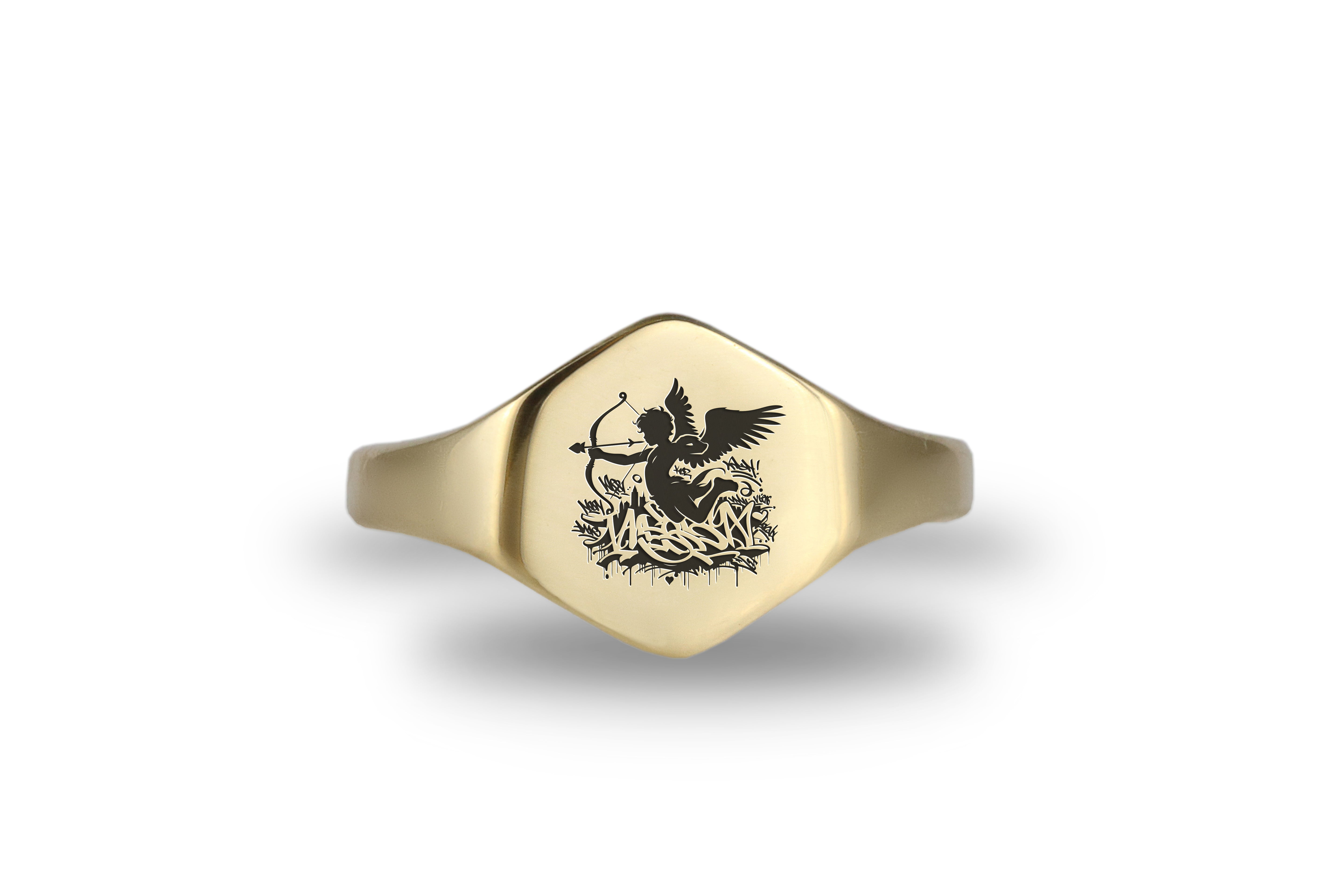 Custom Cupid Signet Ring