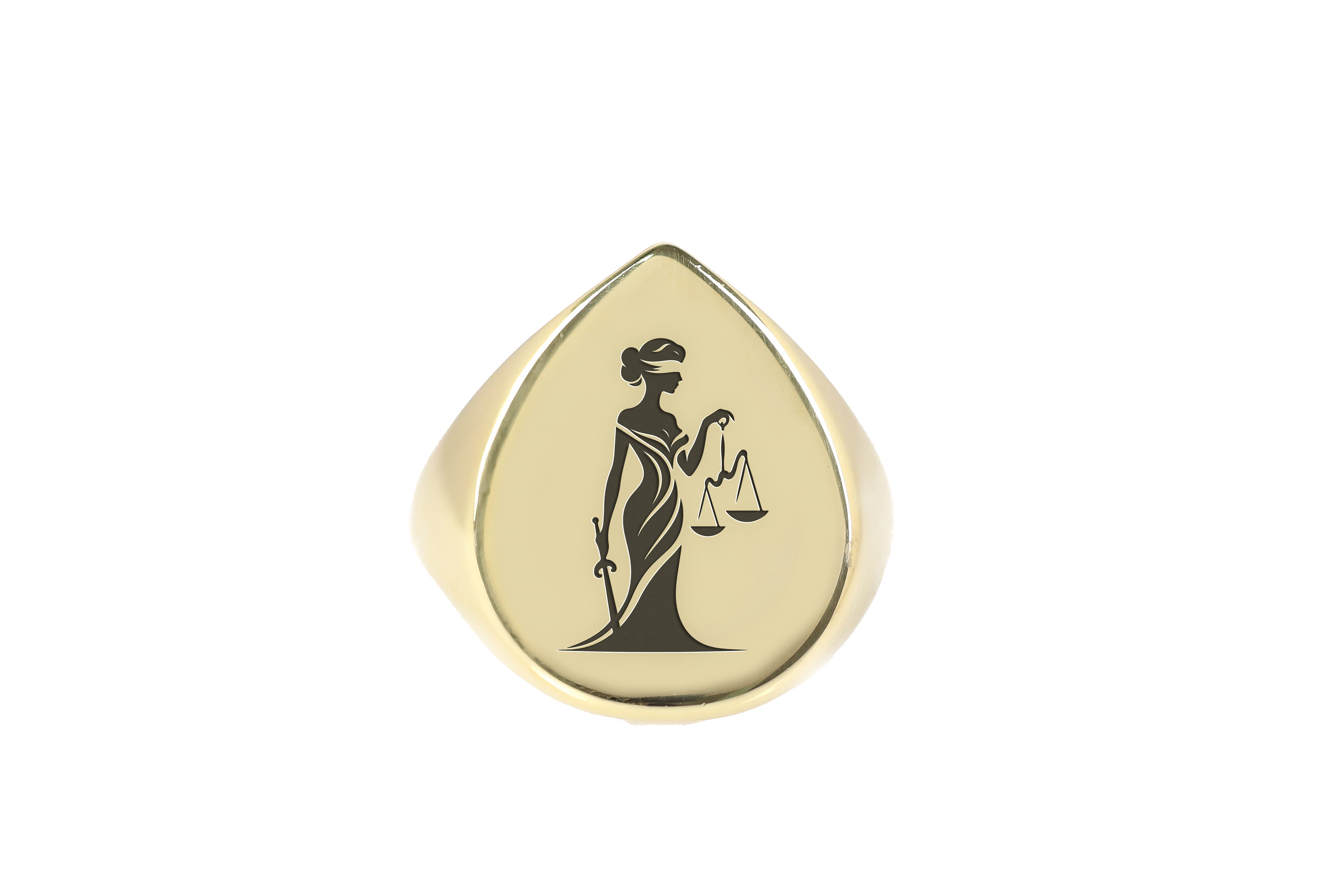 14k Gold Lady Justice Ring