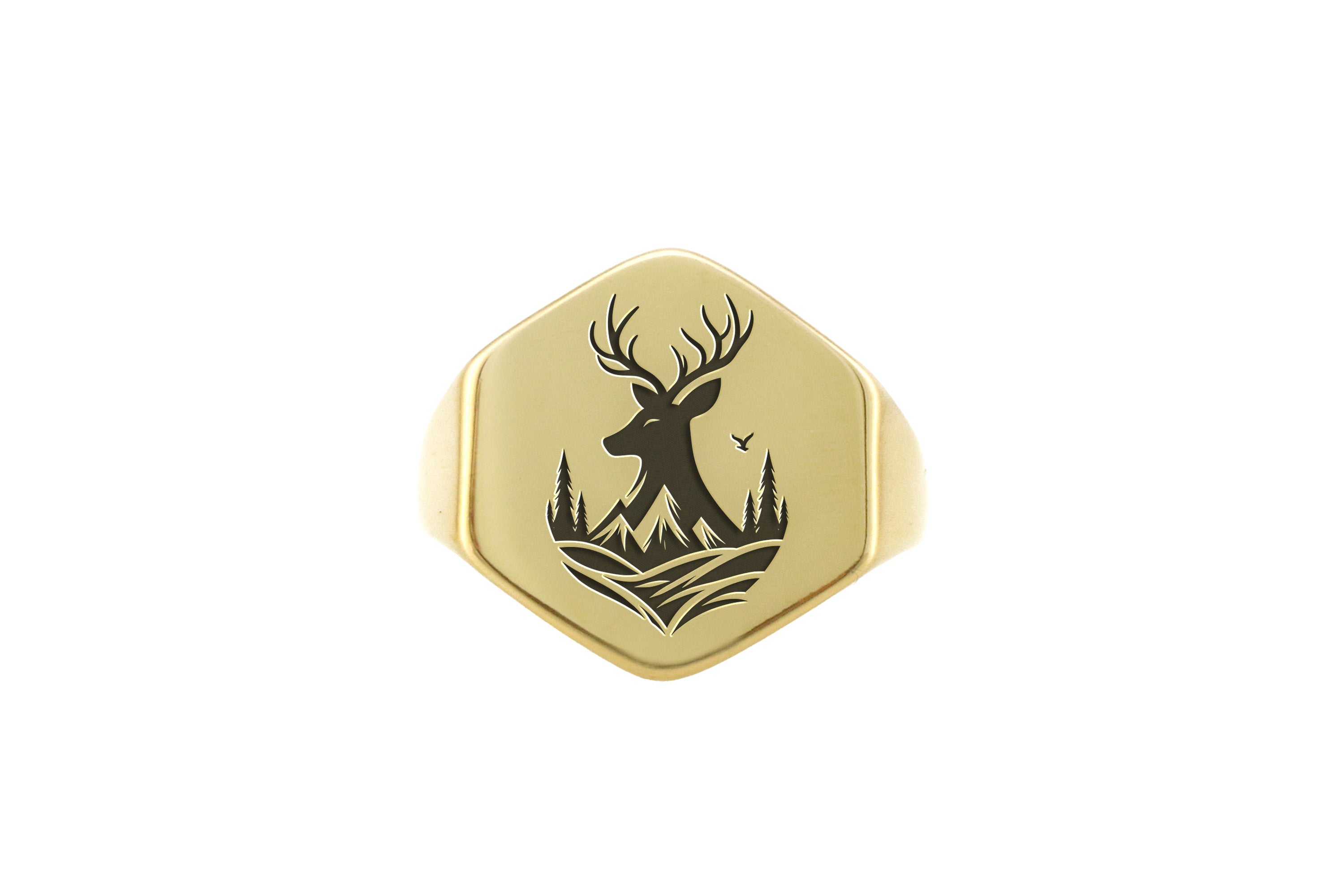 Engraved Cervus Signet Ring