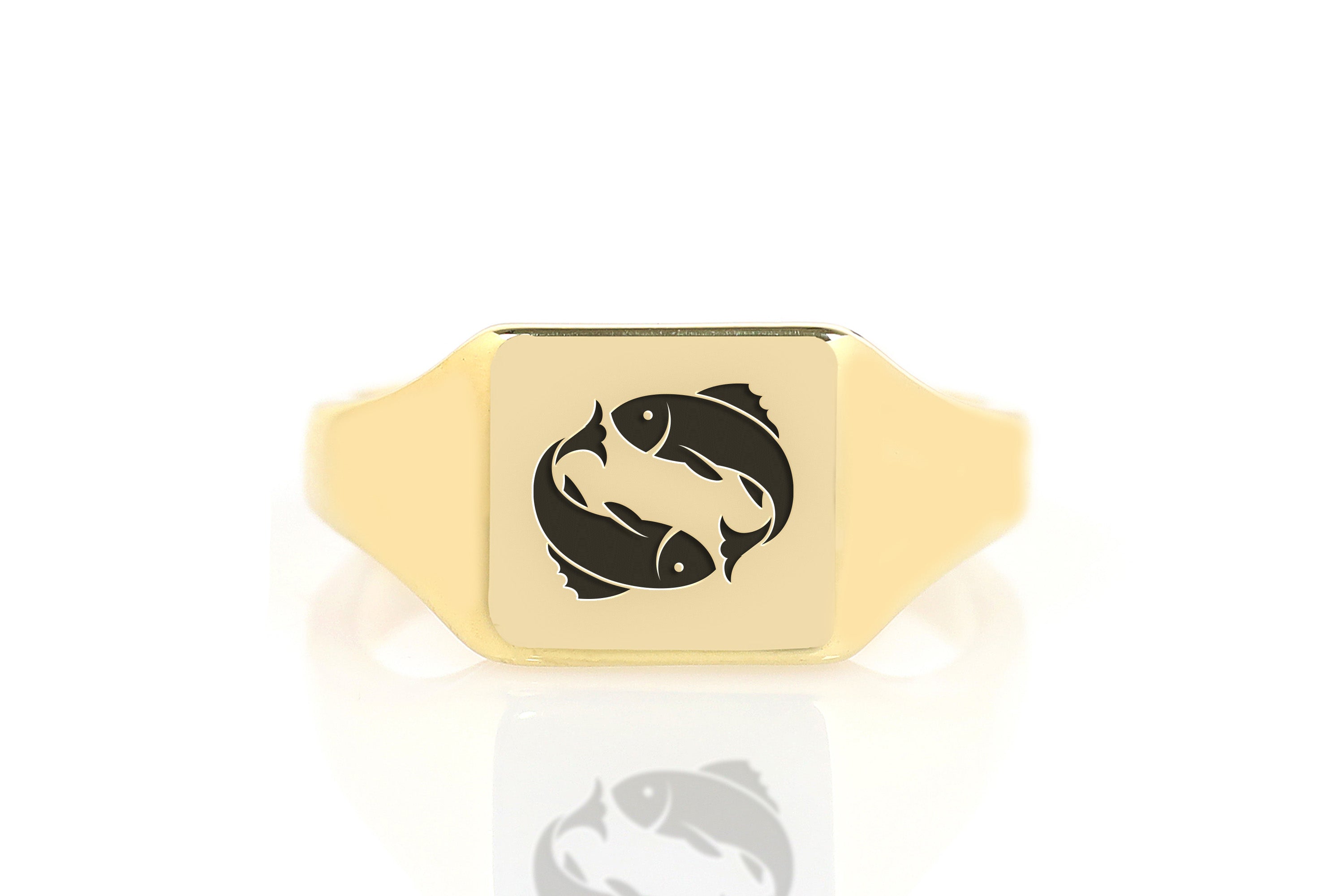 Pisces Delicate Signet Ring