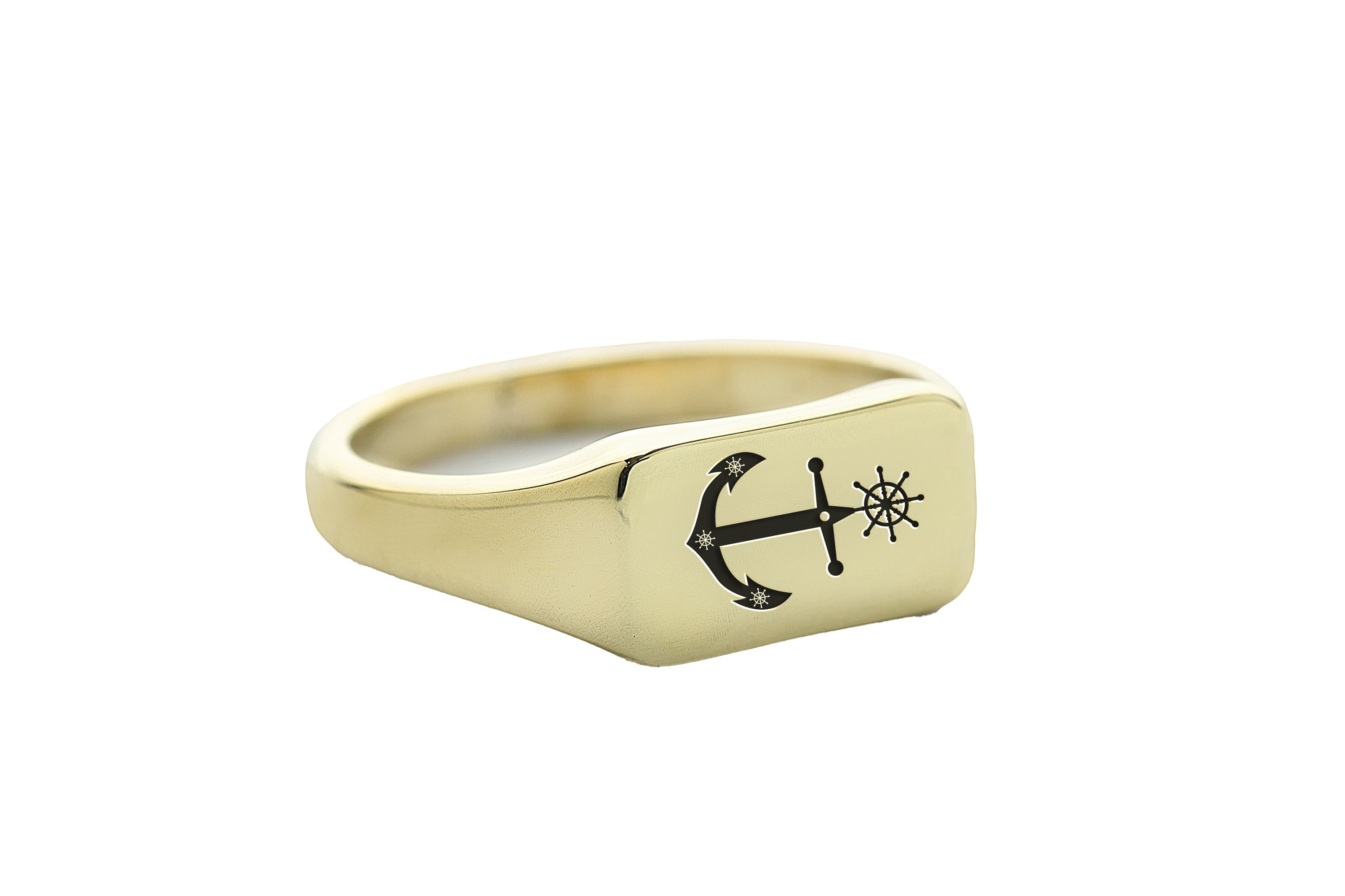 Gold Signet Anchor Ring