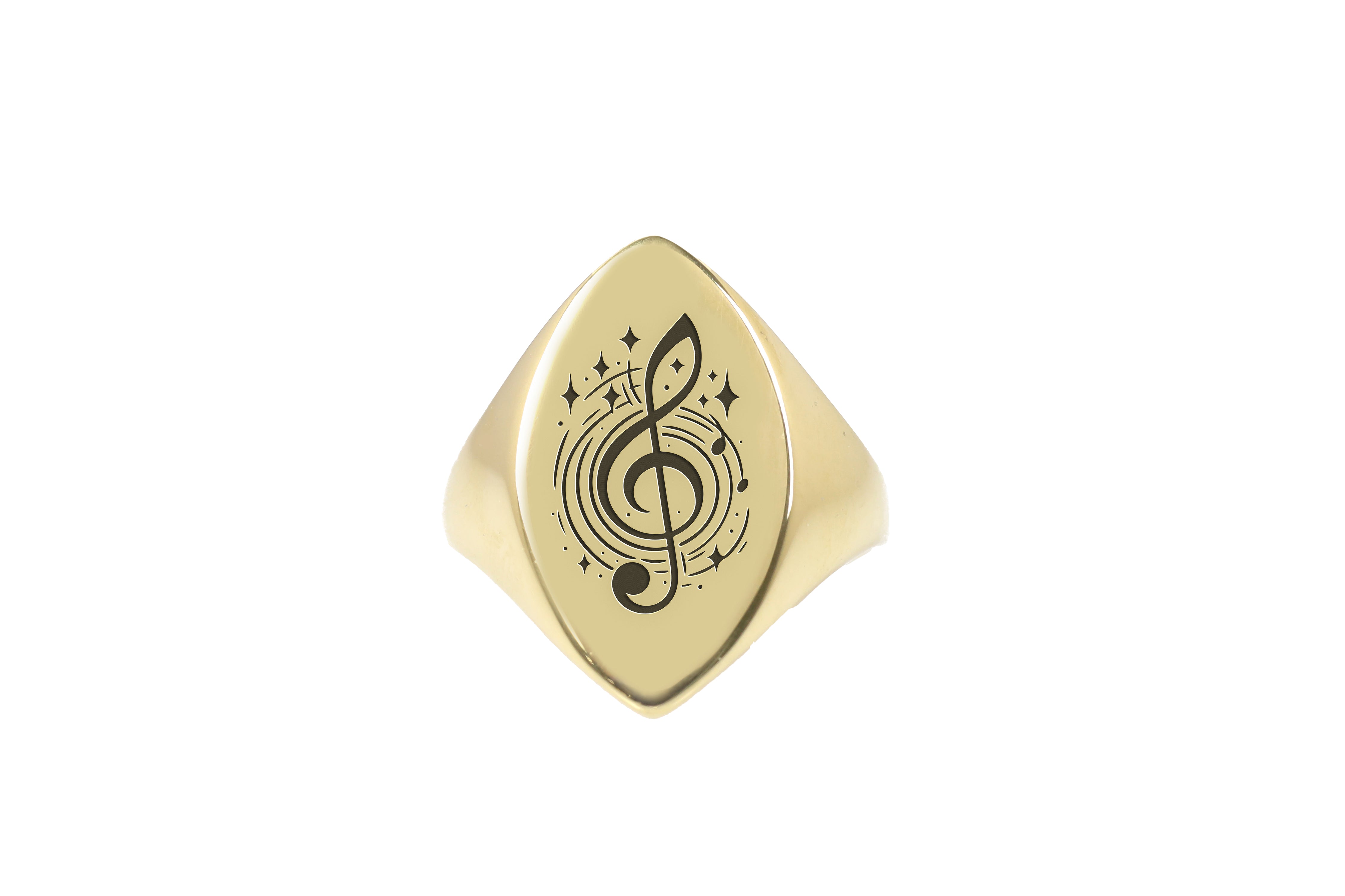 Engraved Treble Clef Ring