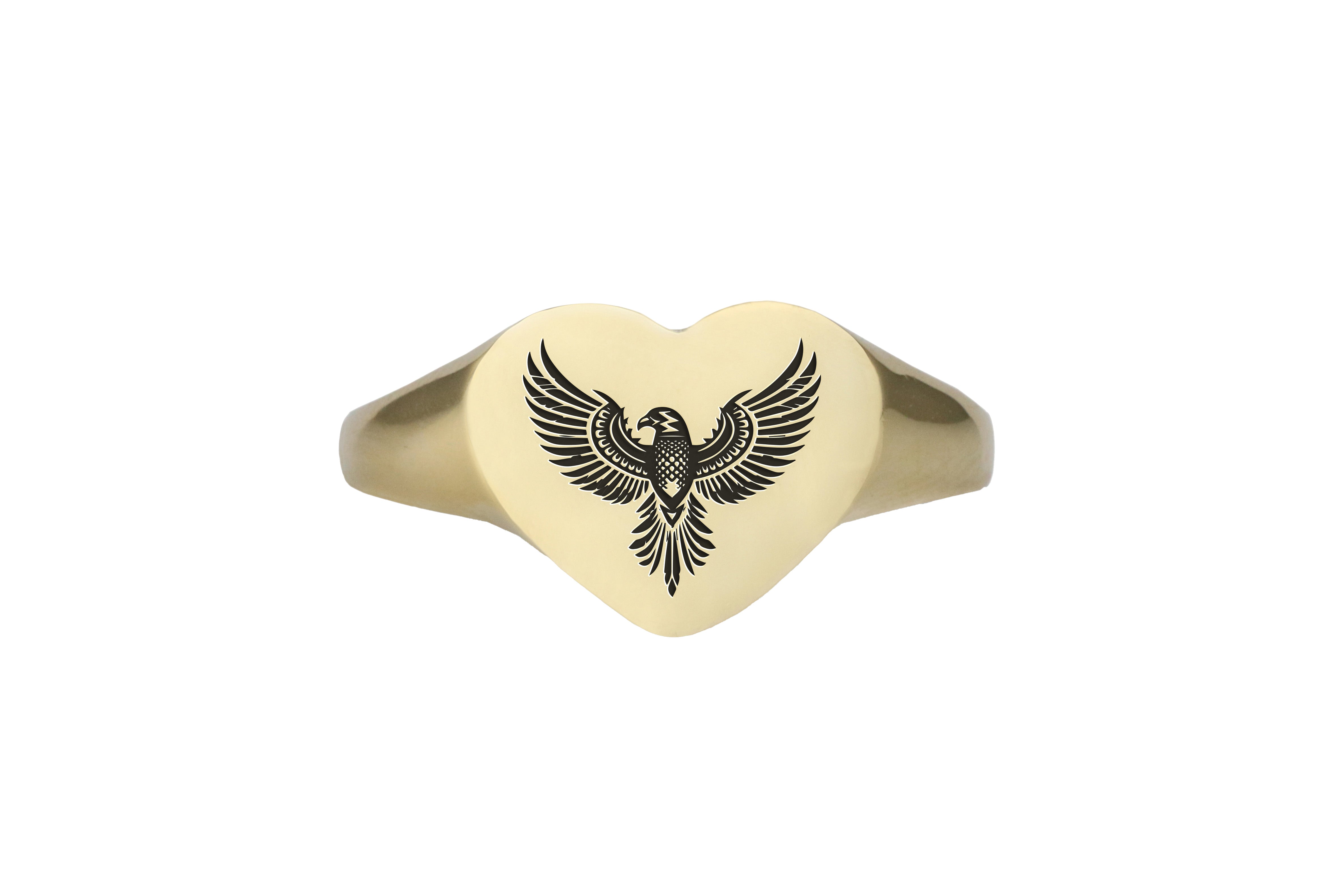 Engraved Tribal Eagle Ring