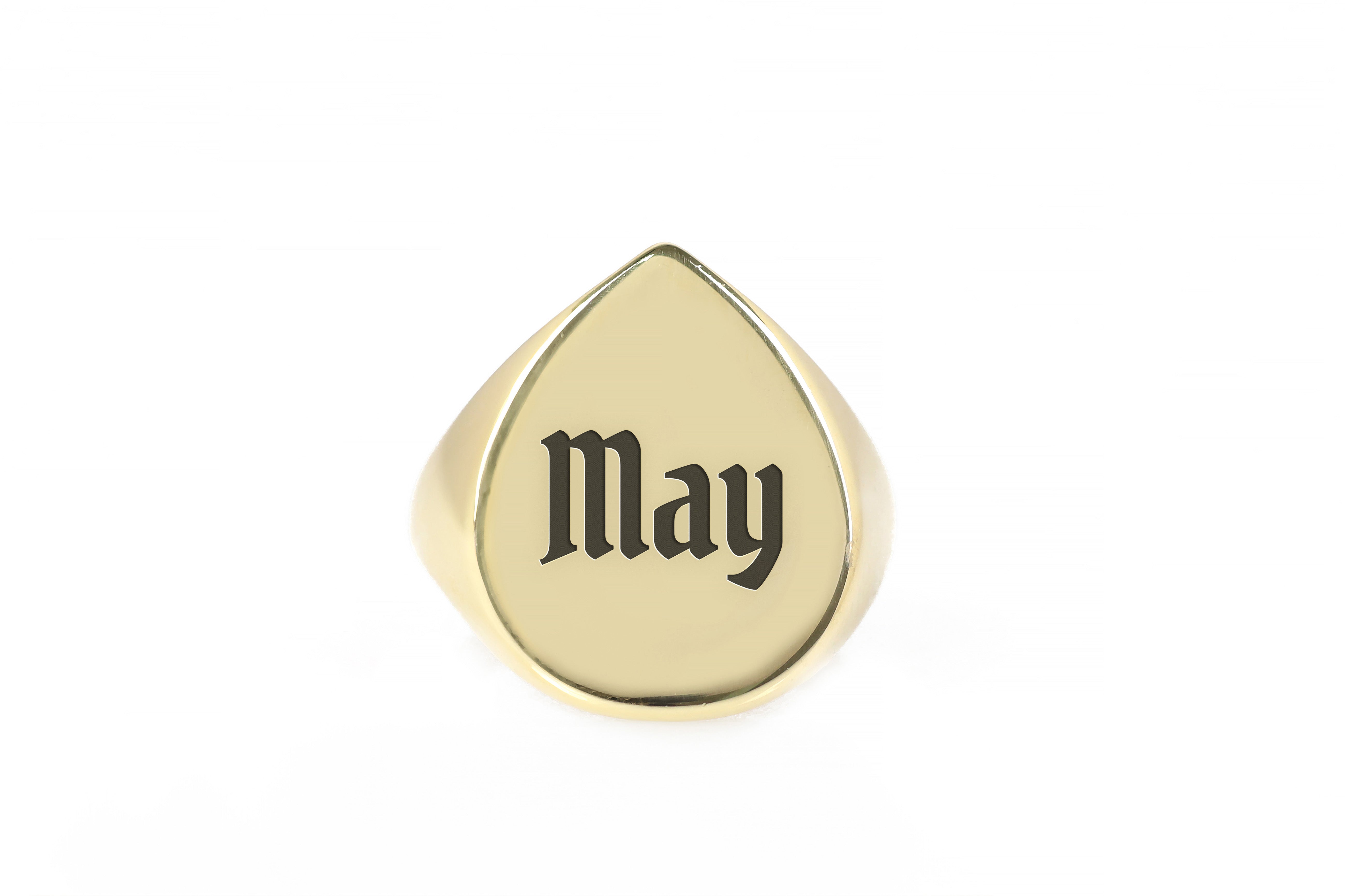 14k Gold Name Signet Ring