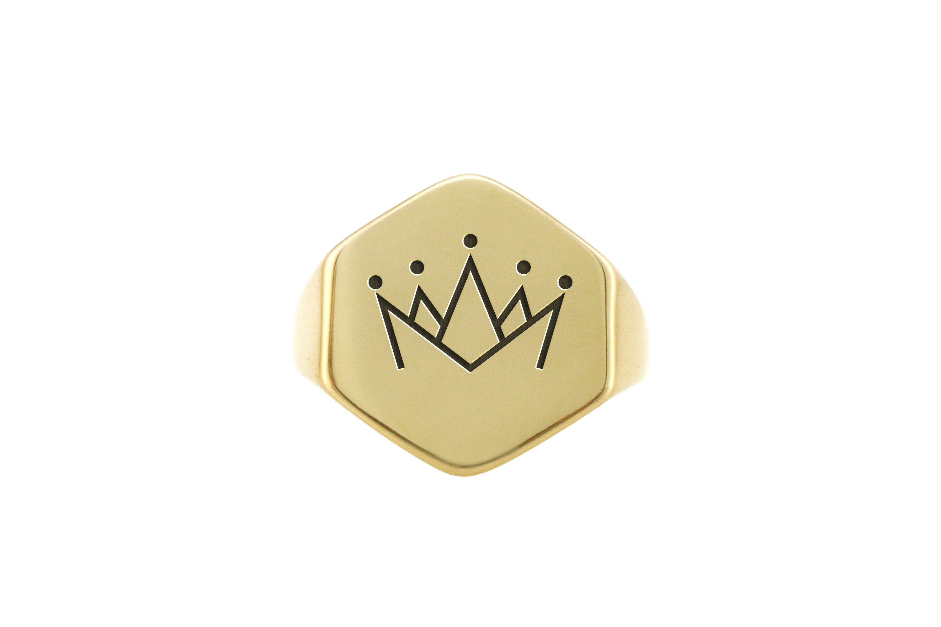 Crown Engraved Ring