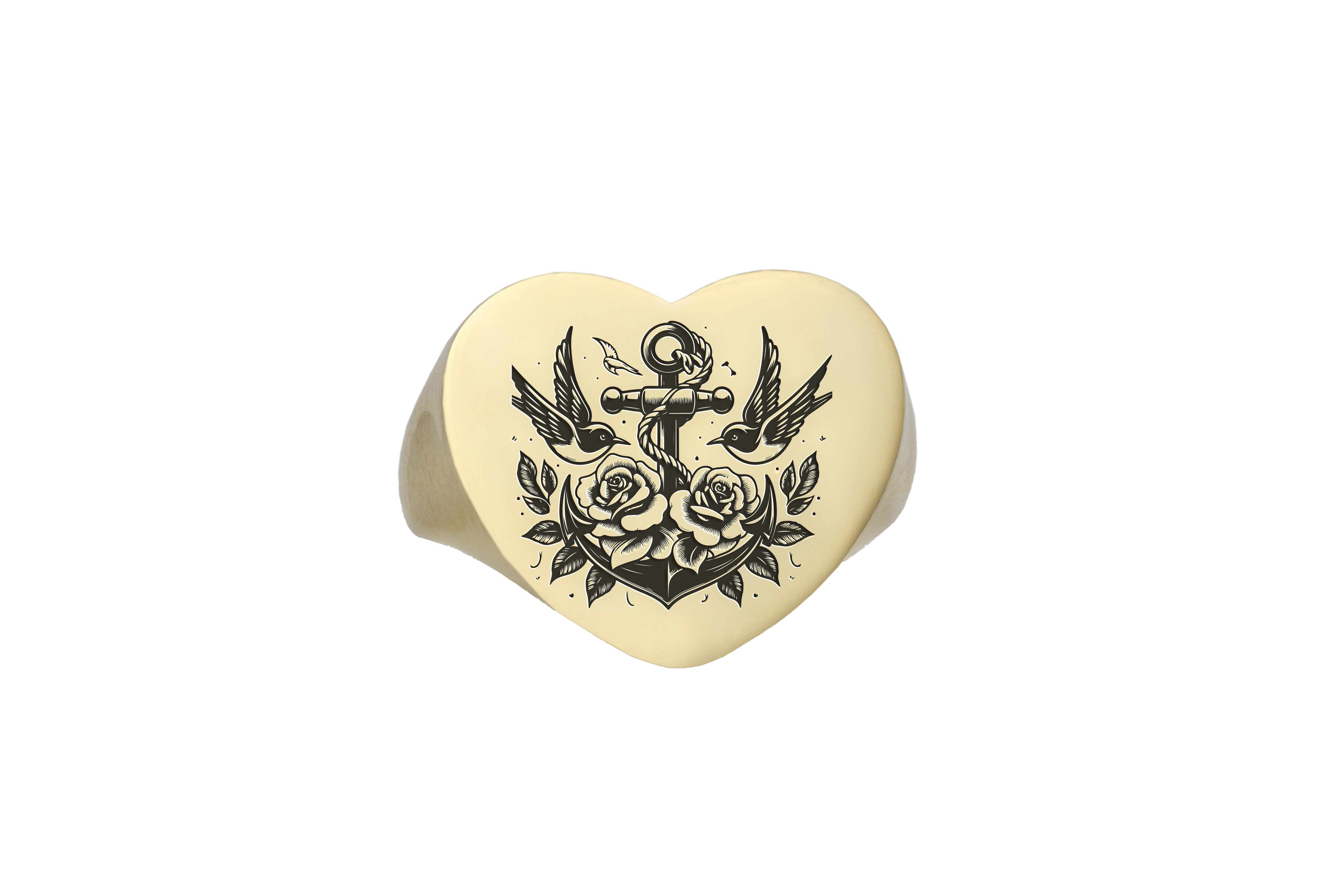Sailors Anchor Signet Ring