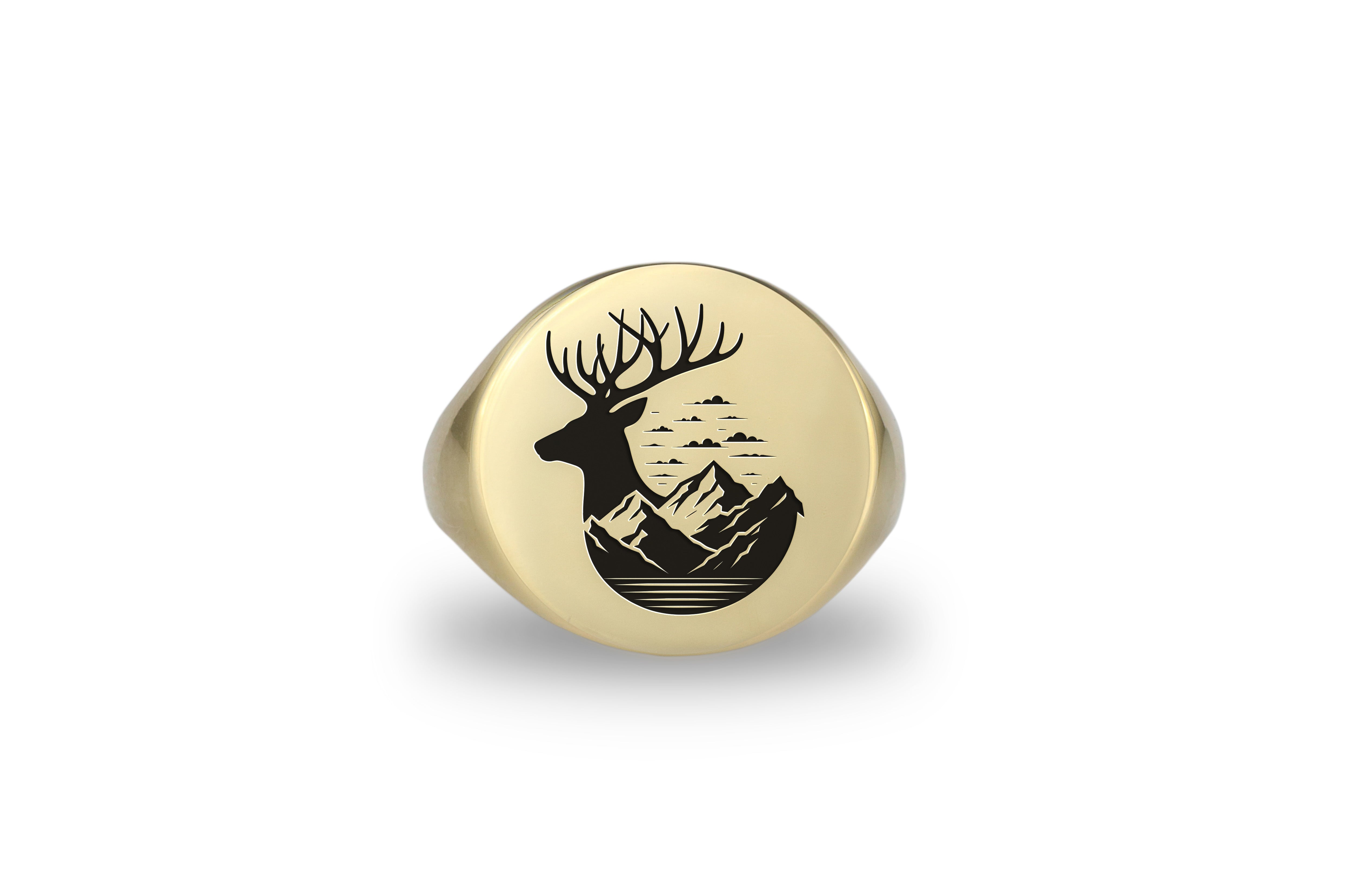 Engraved Cervus Signet Ring