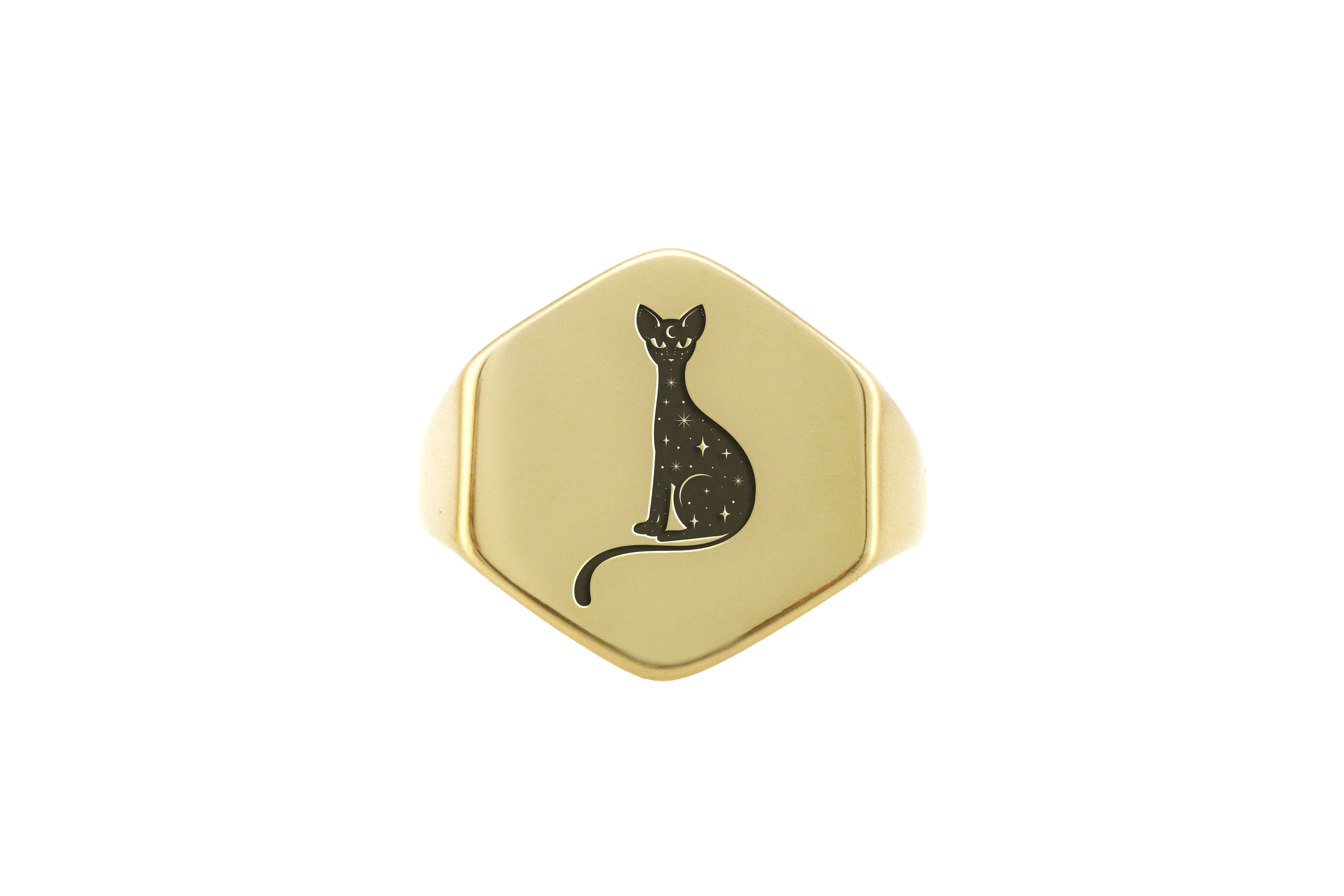 14k Gold Sphynx Signet Ring