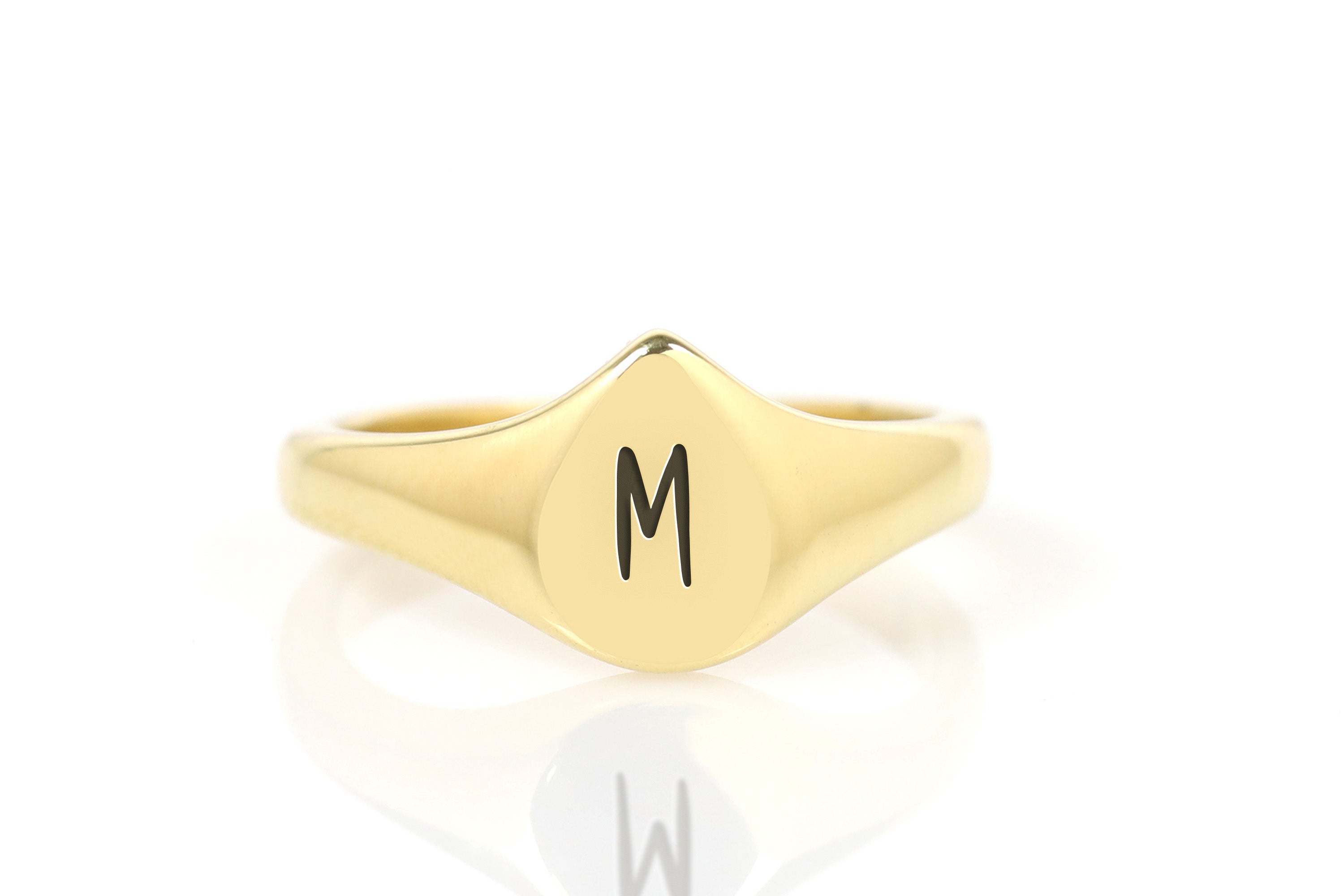 Gold Initial Signet Ring
