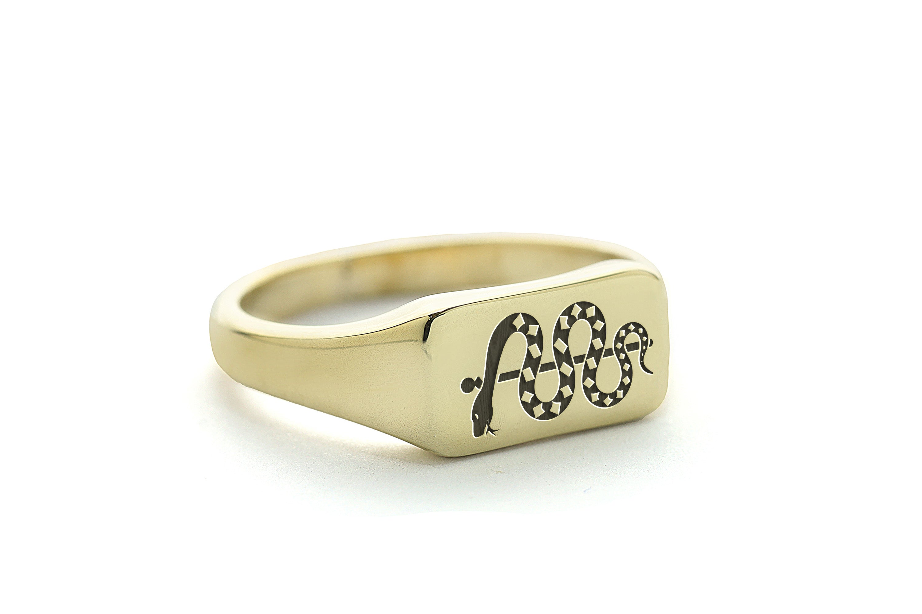 Snake Engraving Rectangle Ring